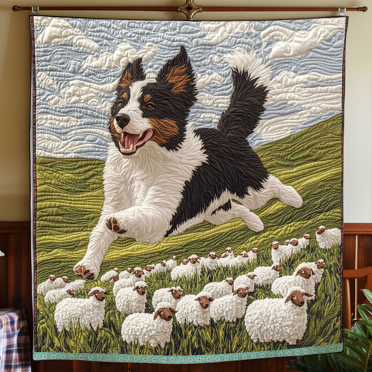 Sheep Border Collie Quilt Blanket Best Throw Blanket Things To Get Your Grandma For Christmas