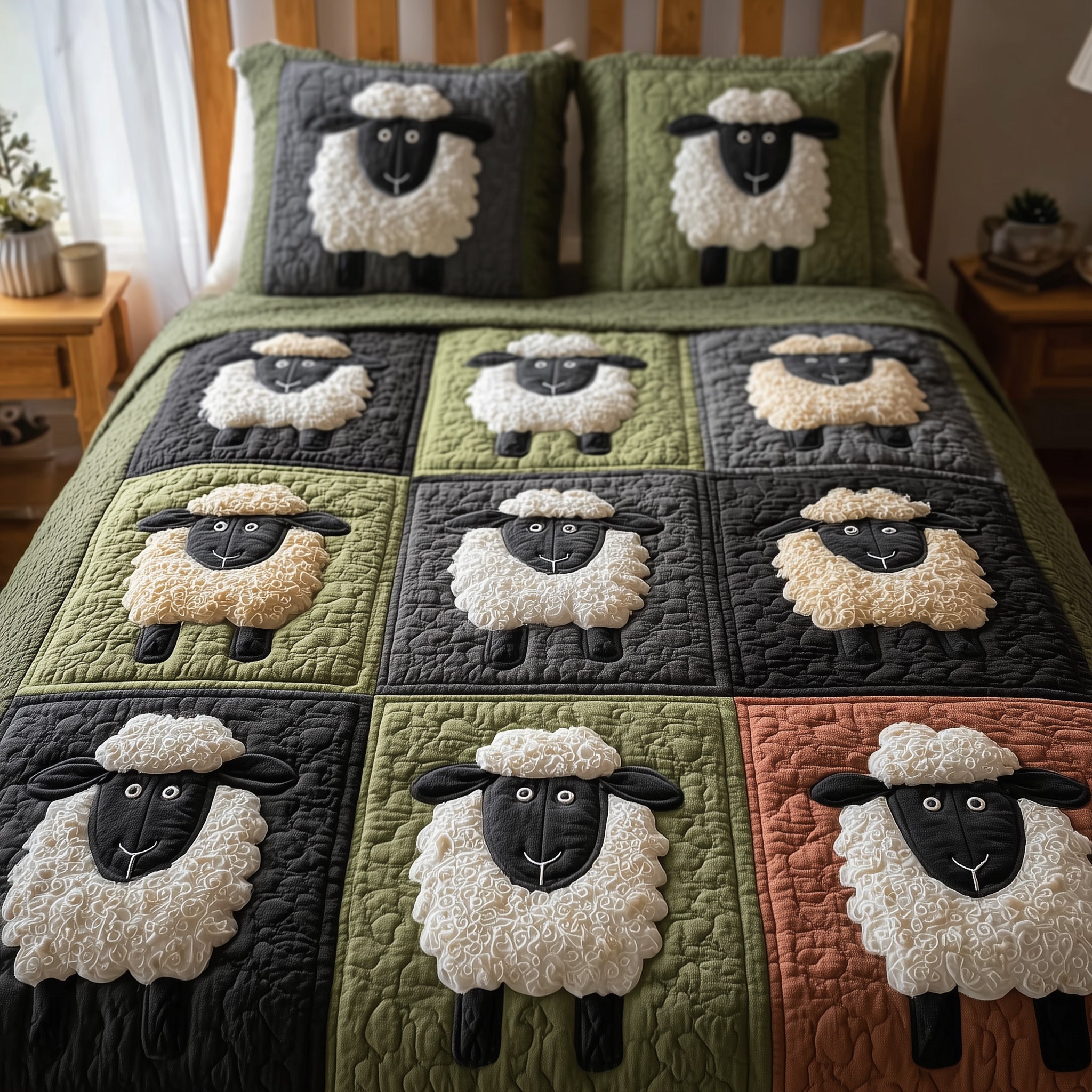 Sheep Charm Quilted Bedding Set Home Decor Collection