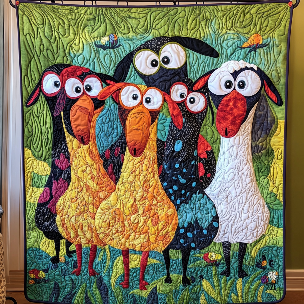 Sheep Gang Quilted Blanket Presents For Sheep Lovers