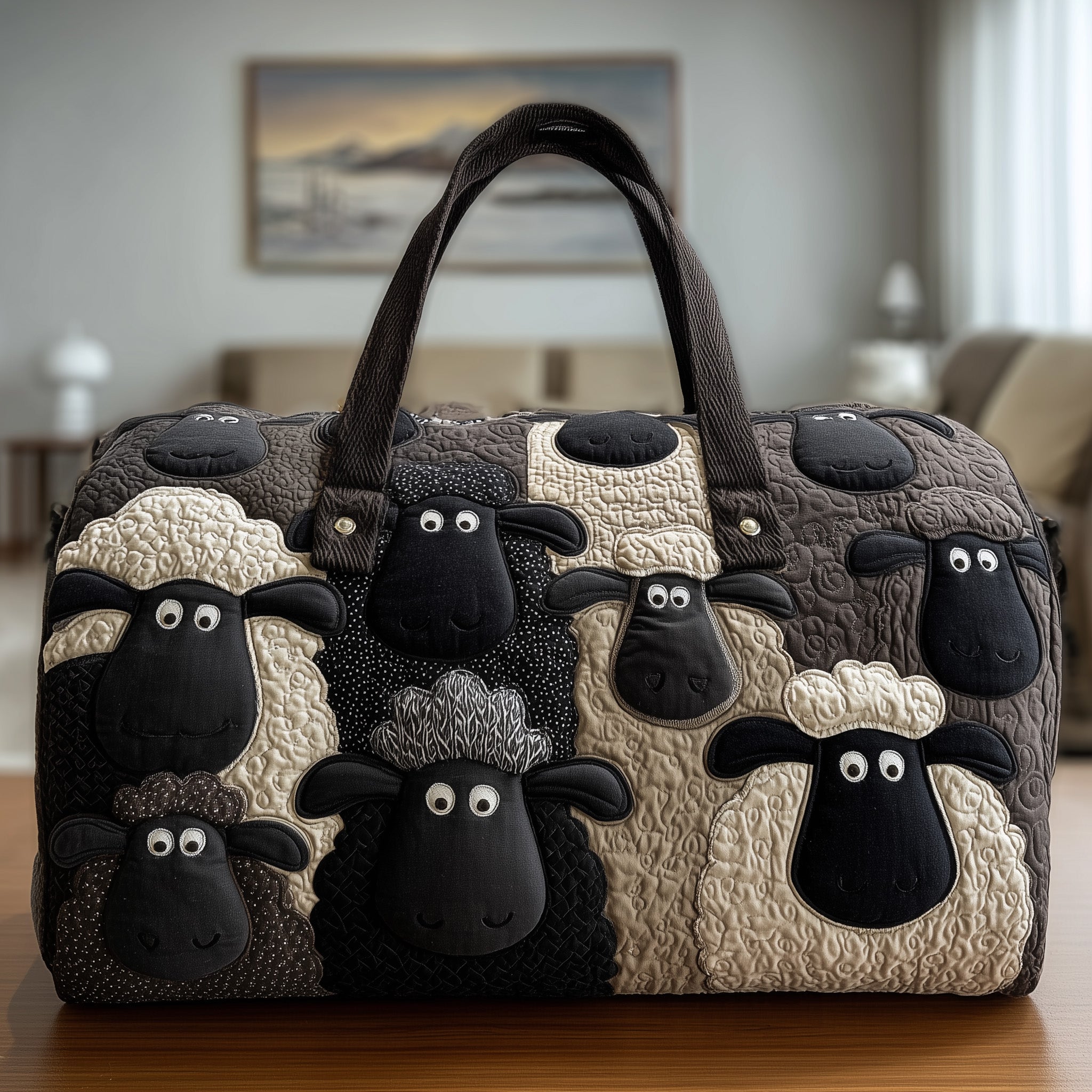 Sheep Haven Quilted Duffle Bag Fall Gift Choice