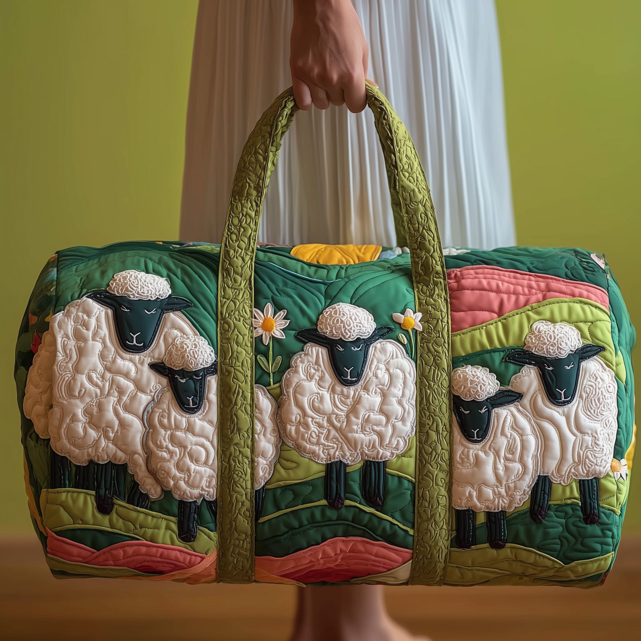 Sheep Haven Quilted Duffle Bag Gift For Her