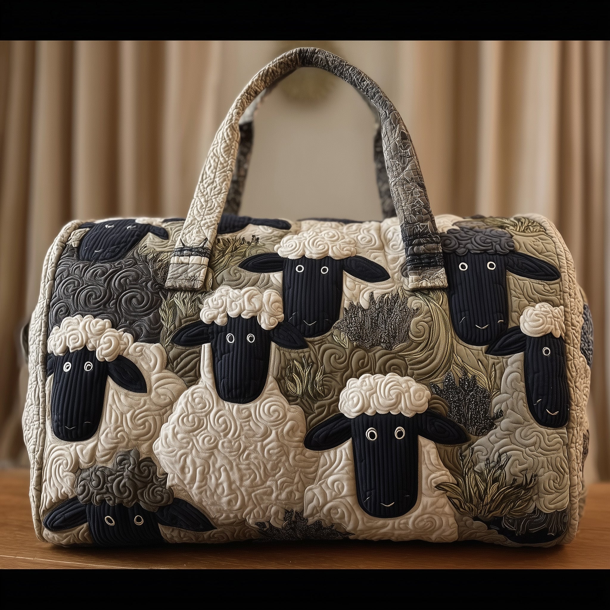 Sheep Haven Quilted Duffle Bag Spring Gift Idea