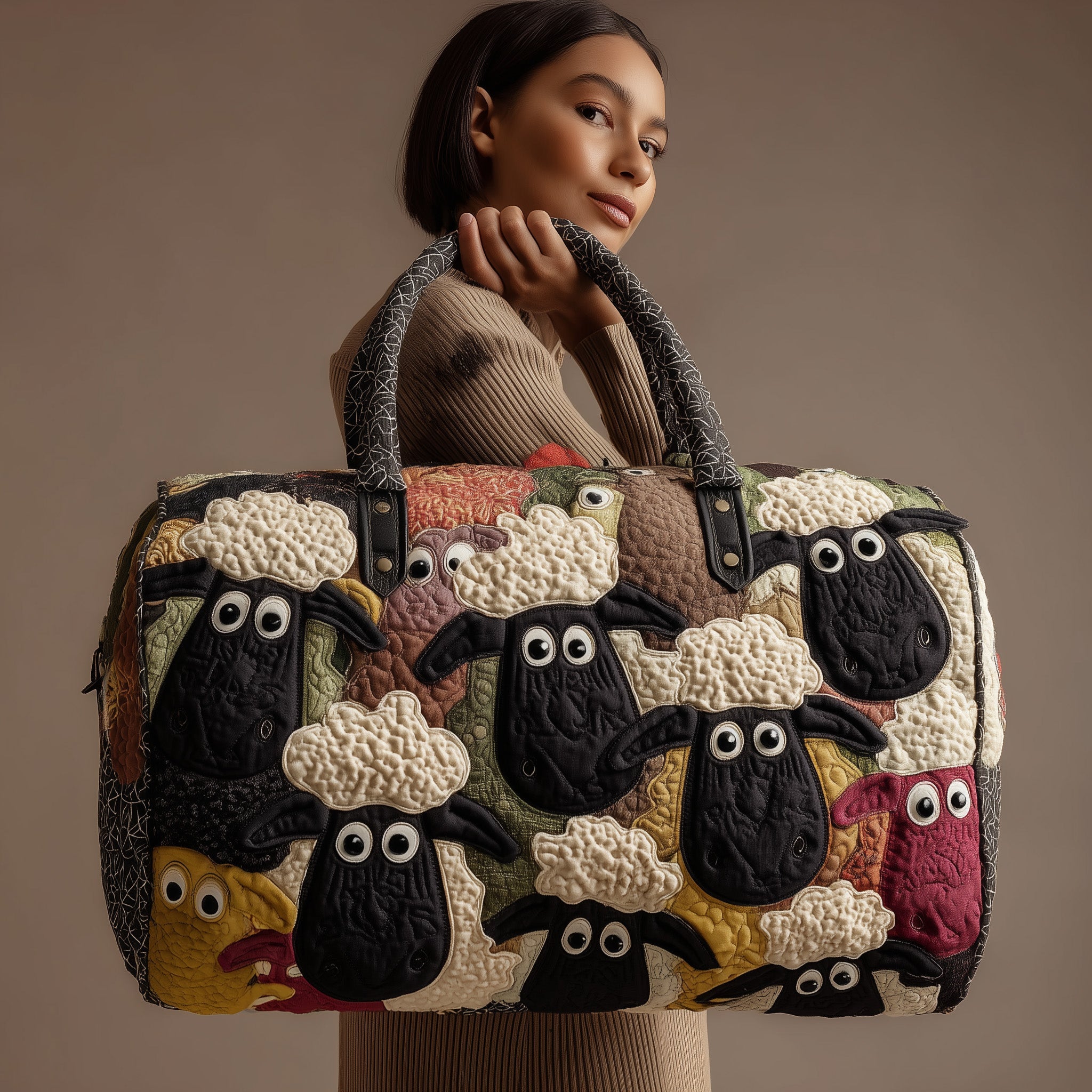 Sheep Haven Quilted Duffle Bag Summer Vacation Essential