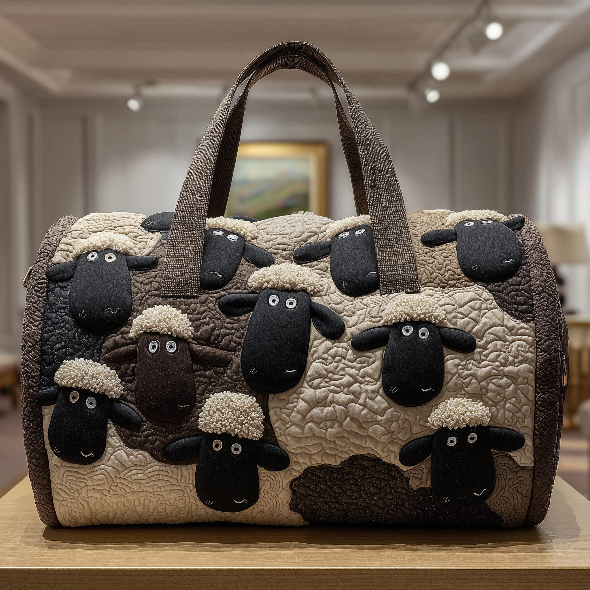 Sheep Haven Quilted Duffle Bag Winter Season Must Have