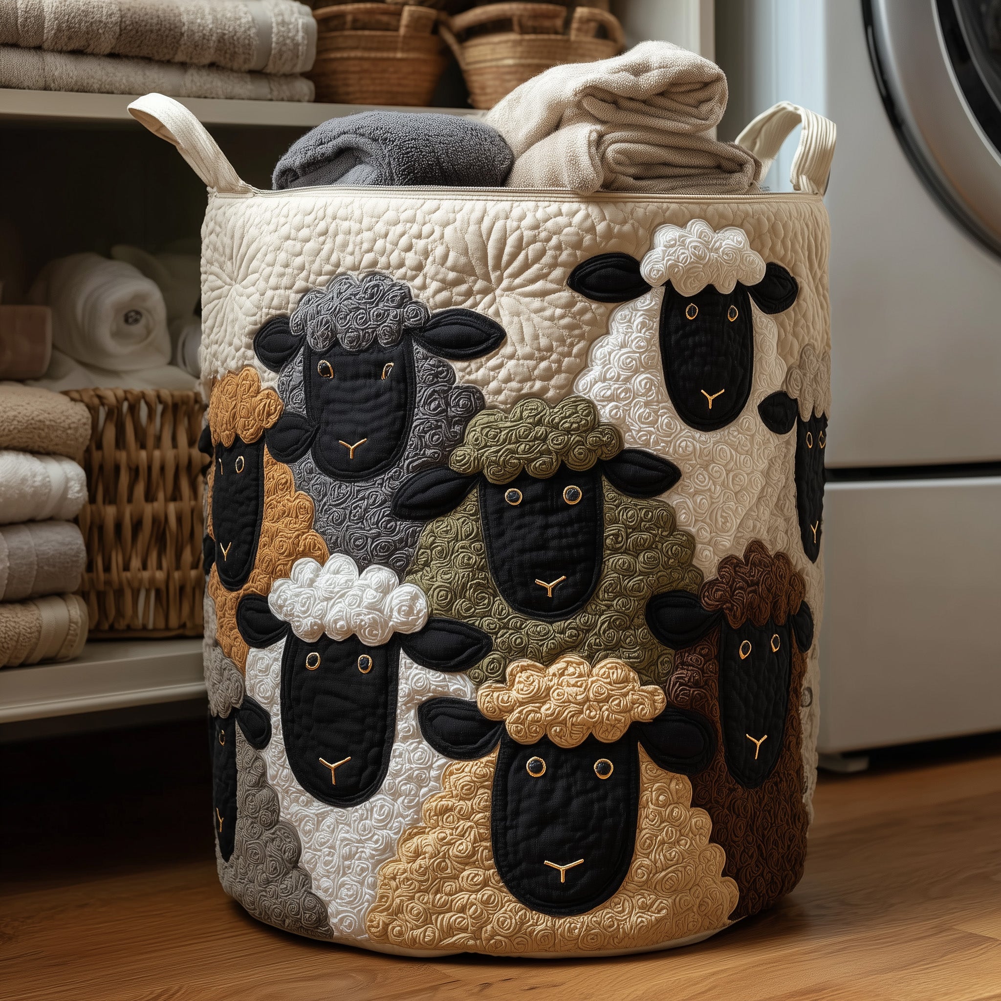 Sheep Haven Quilted Laundry Basket Lovely Gifts For Sheep Huge Enthusiasts