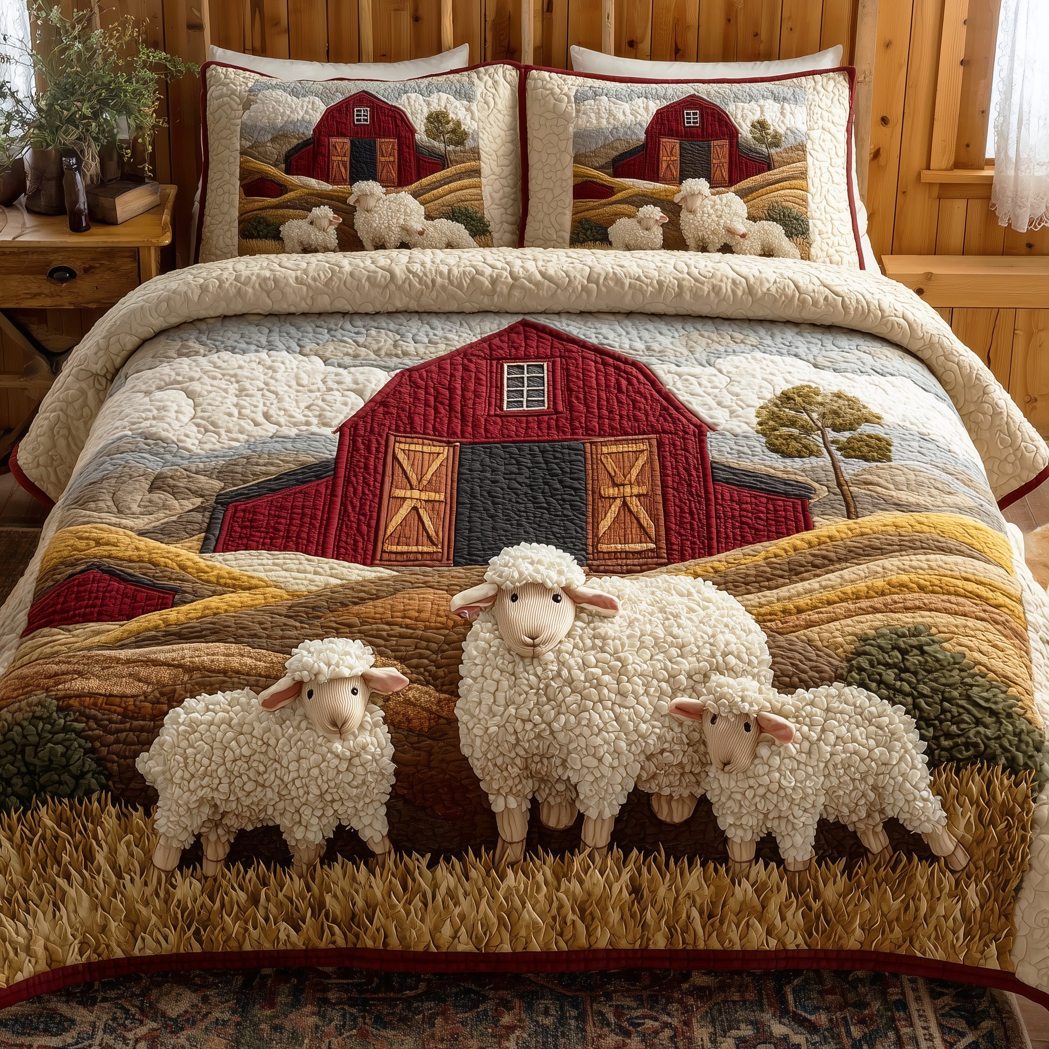 Sheep Heaven Quilted Bedding Set Unique Pattern