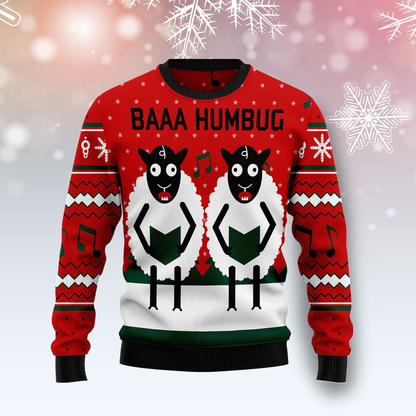Sheep Lalala Ugly Christmas Sweater Baaa Humbug Unique Christmas Sweater Gifts