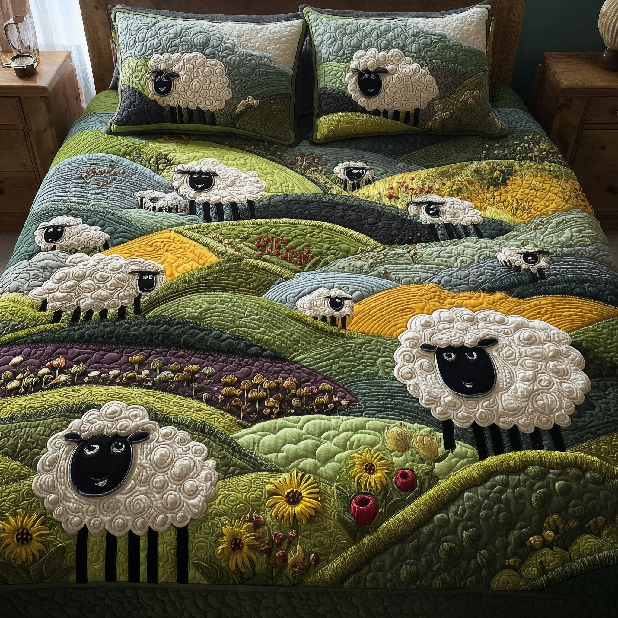 Sheep Mountain Quilted Bedding Set Farmhouse Style