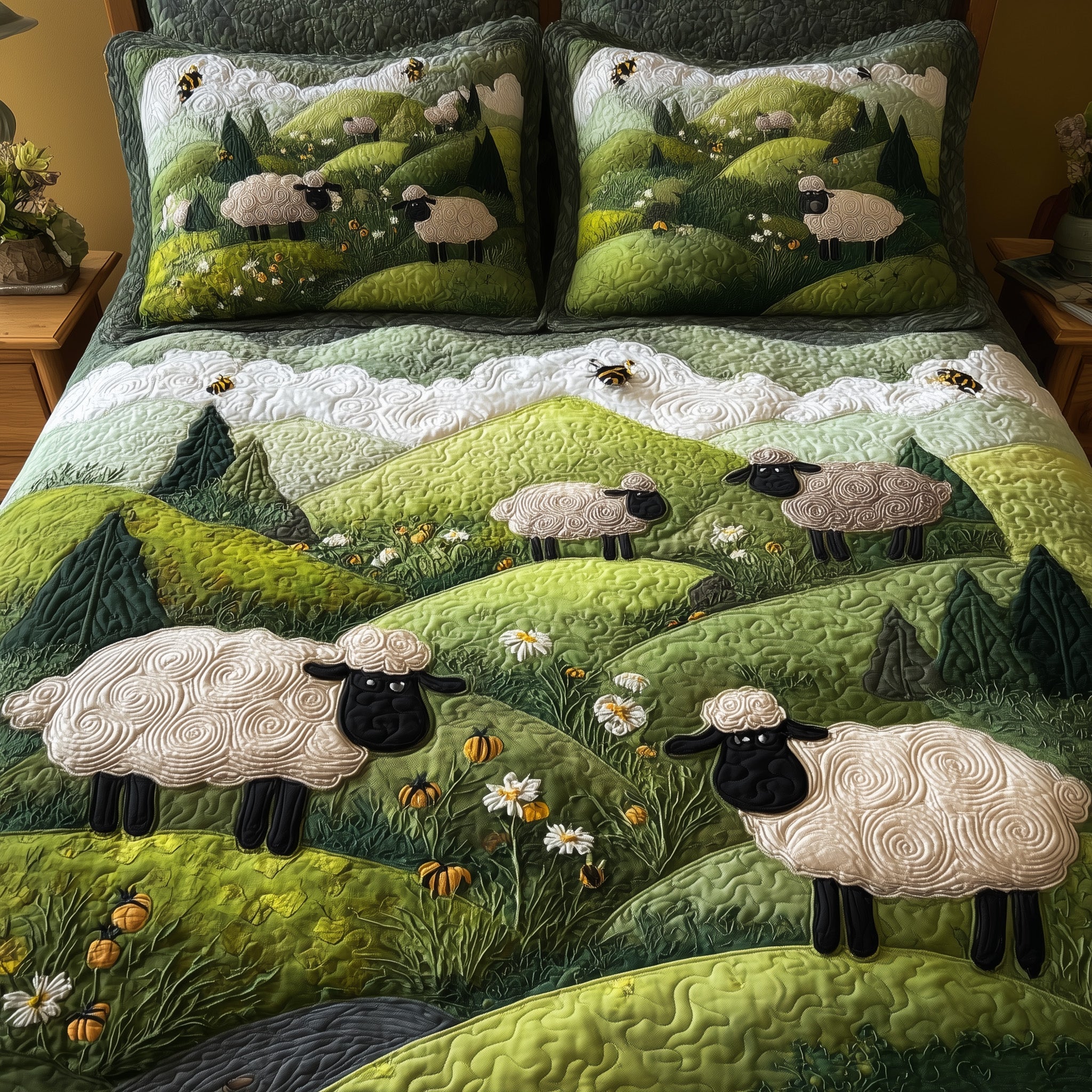 Sheep Mountain Quilted Bedding Set Lightweight