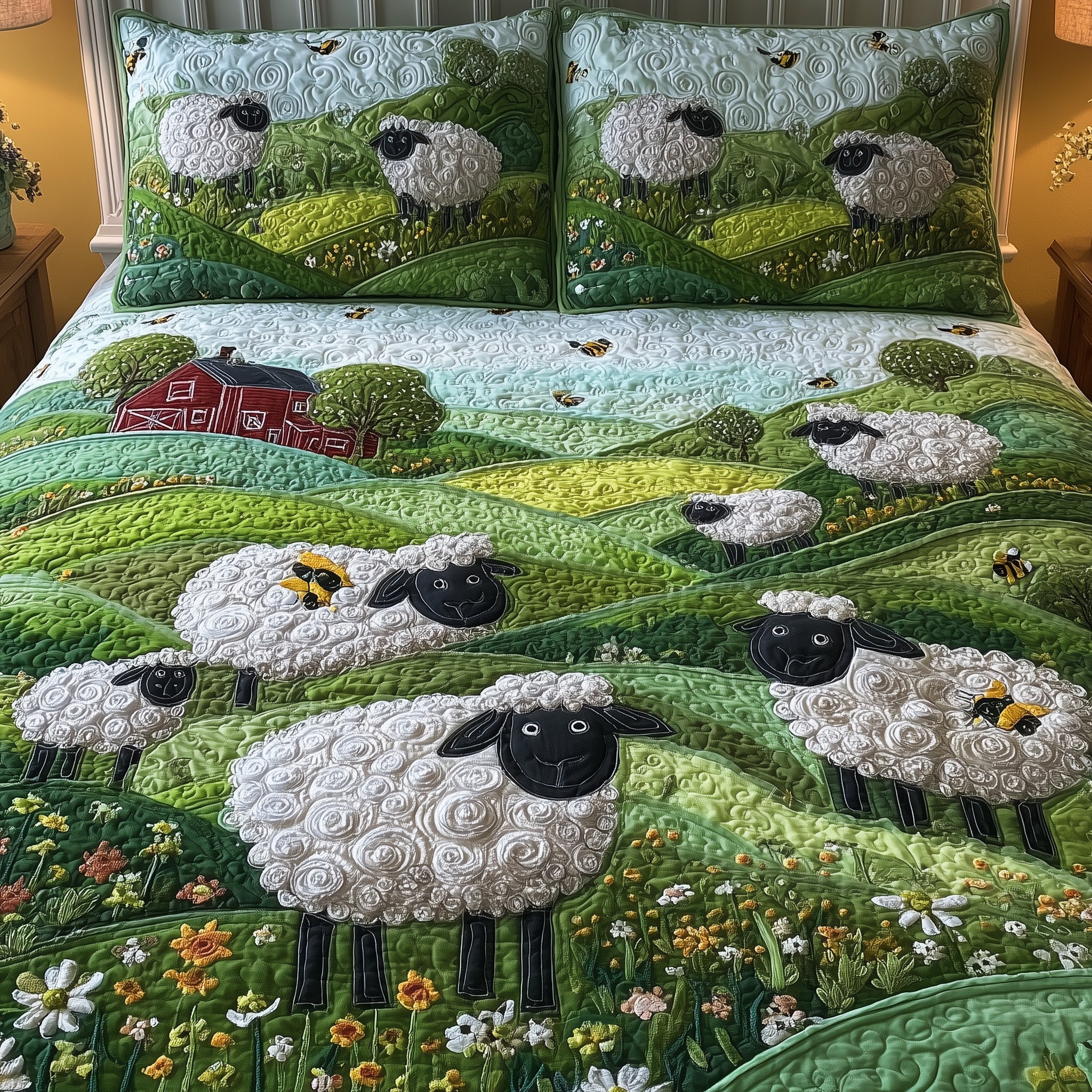 Sheep Mountain Quilted Bedding Set Microfiber