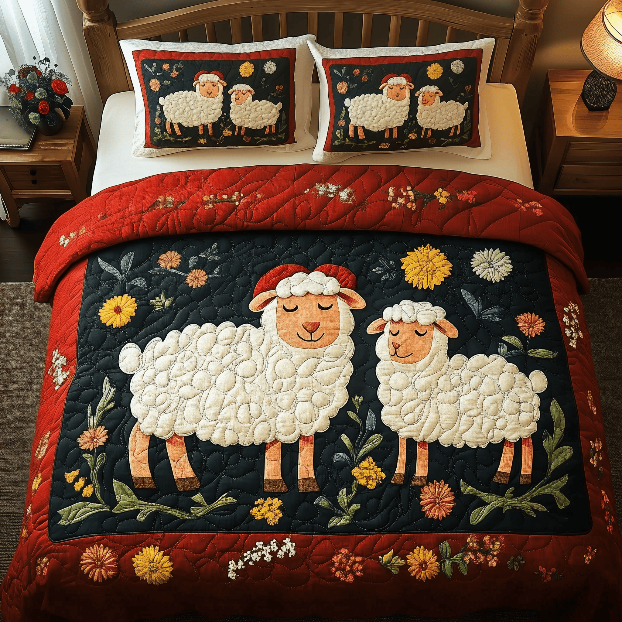 Sheep Quilted Bedding Set Christmas Bedding Set Unique Christmas Gifts