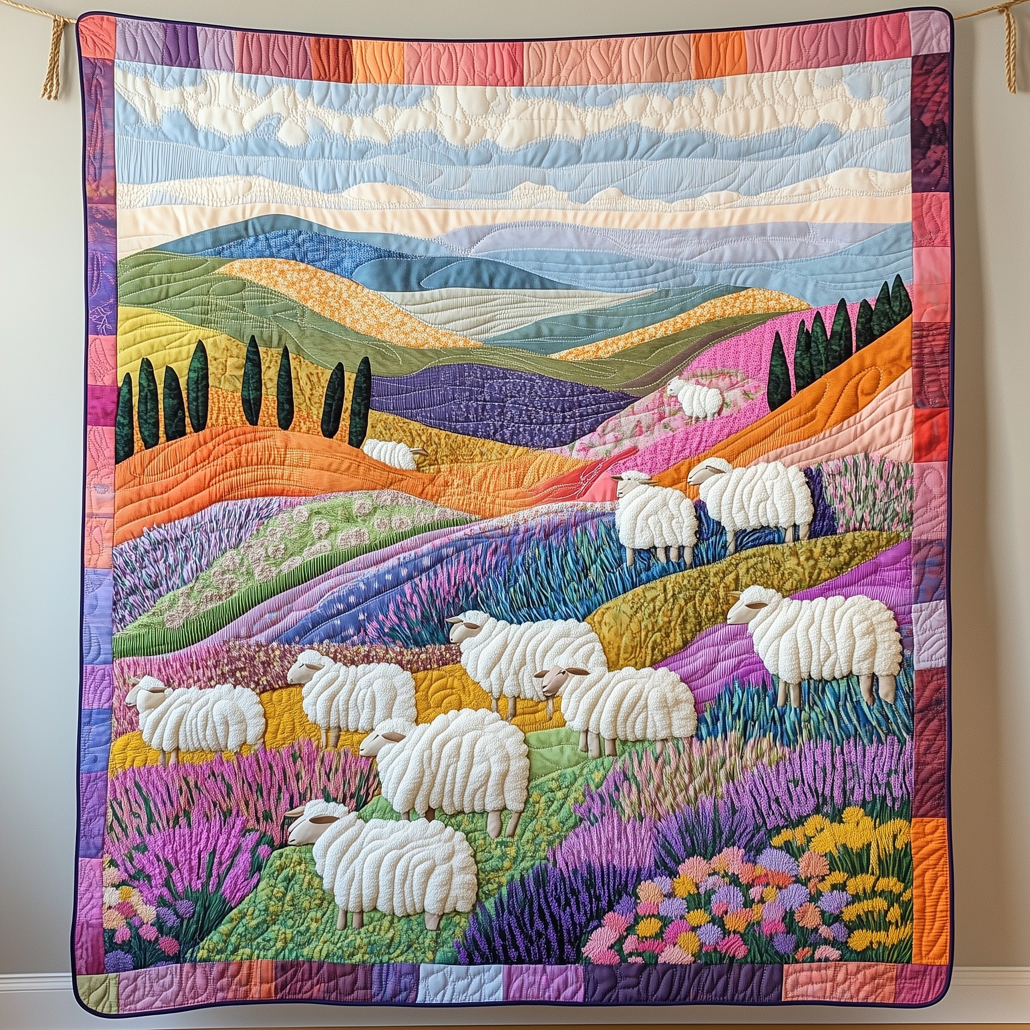 Sheep Quilted Blanket Merchandise Throw BlanketSheep Gifts For Her