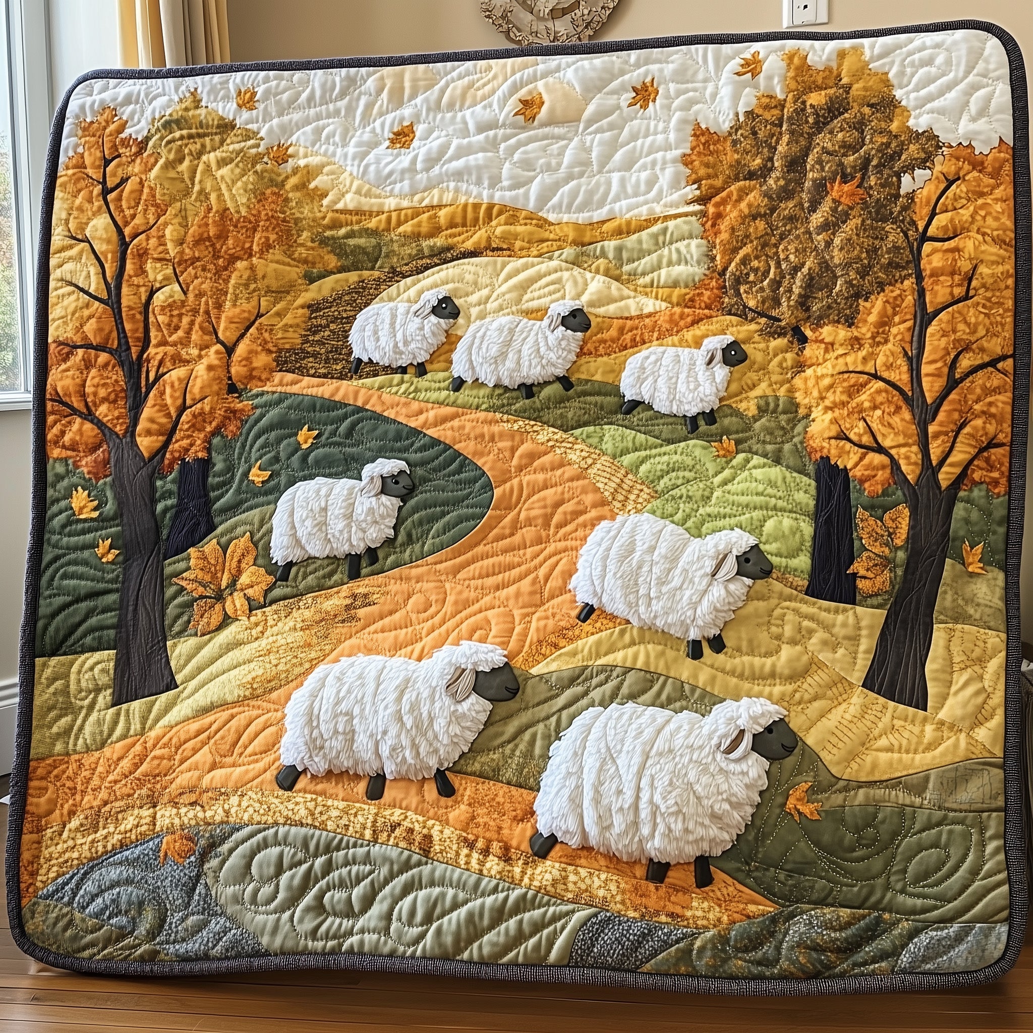 Sheep Quilted Blanket Merchandise Throw BlanketSheep Gifts For Him