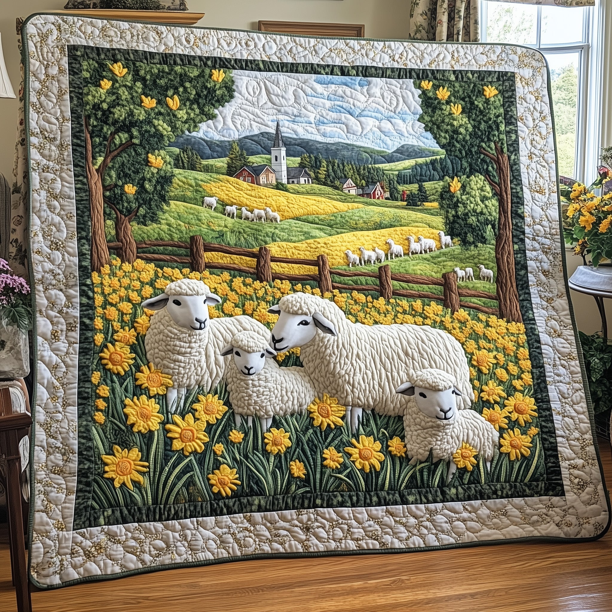 Sheep Quilted Blanket Merchandise Throw BlanketUnusual Sheep Gifts Christmas