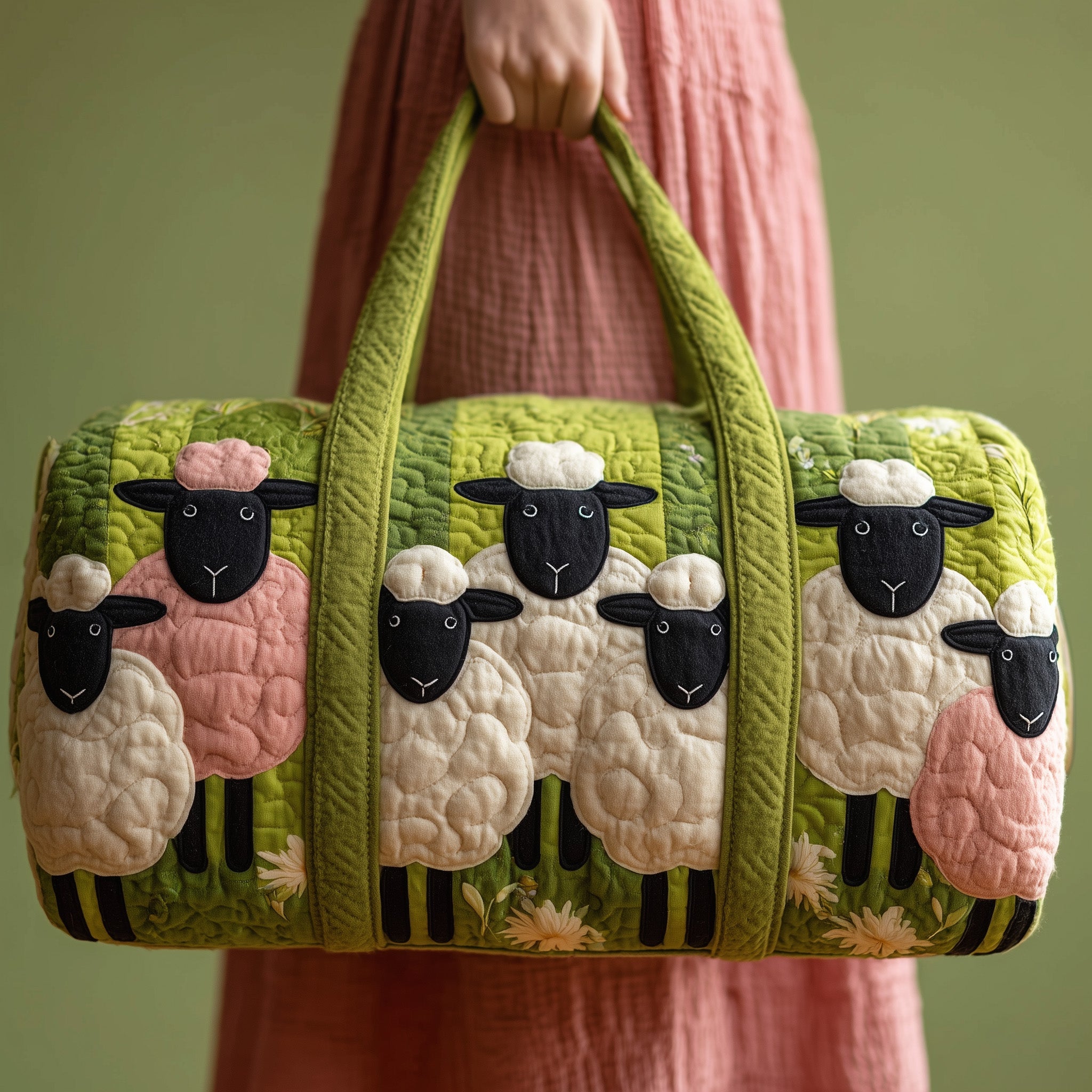 Sheep Quilted Duffle Bag For Everyday Use