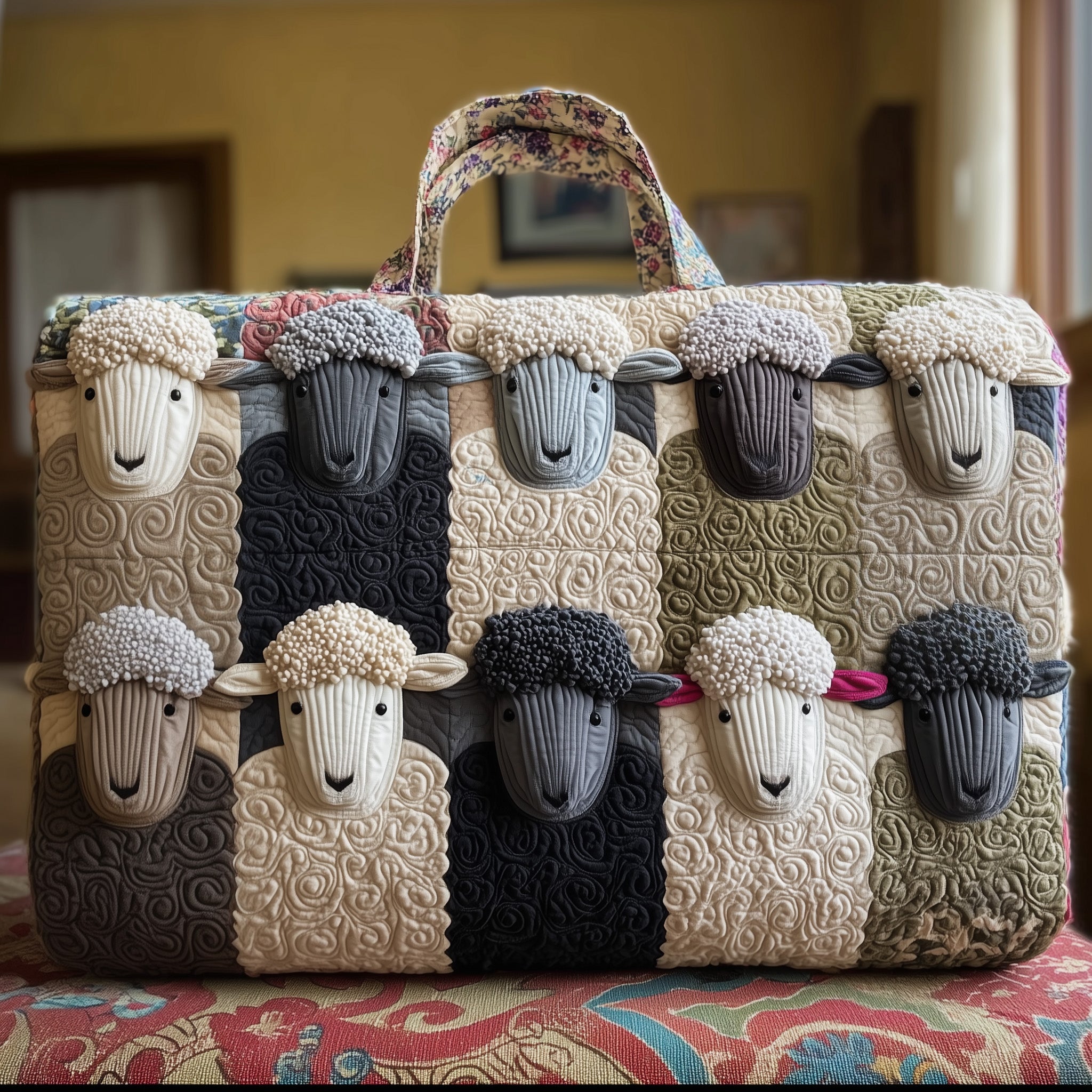 Sheep Quilted Duffle Bag For Work And Travel