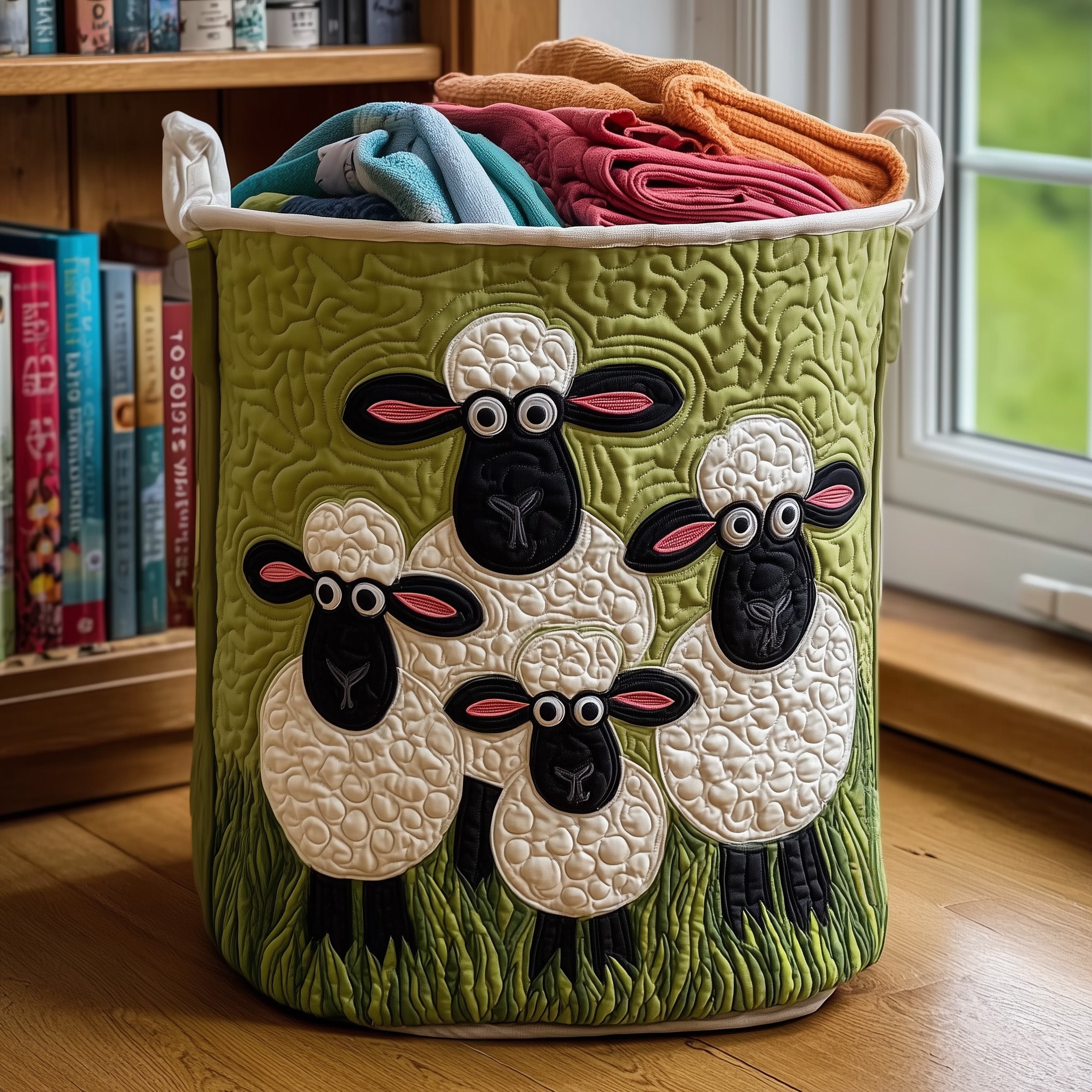 Sheep Quilted Laundry Basket Back To School Merch(1)