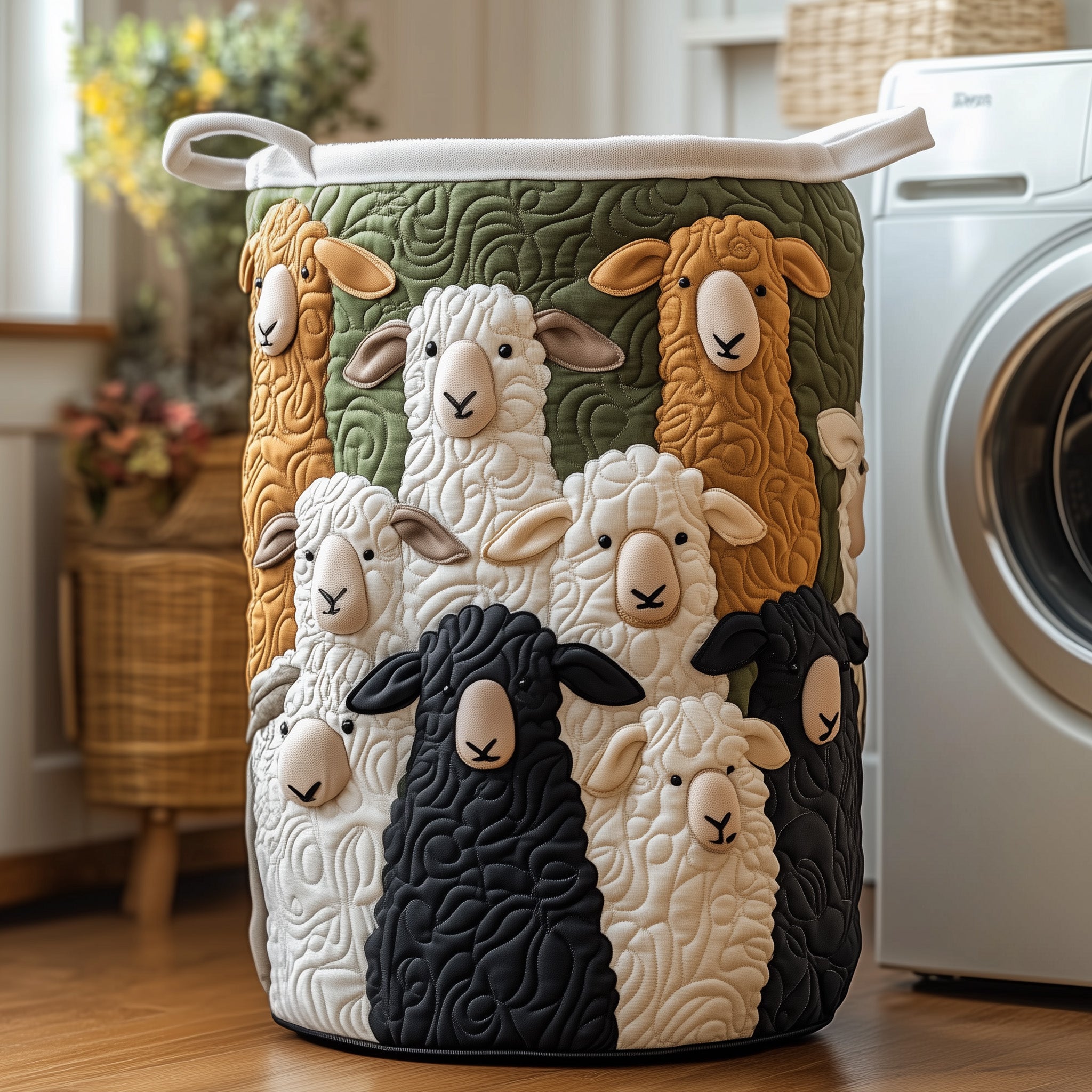 Sheep Quilted Laundry Basket Christmas Gifts For Sheep Farmers