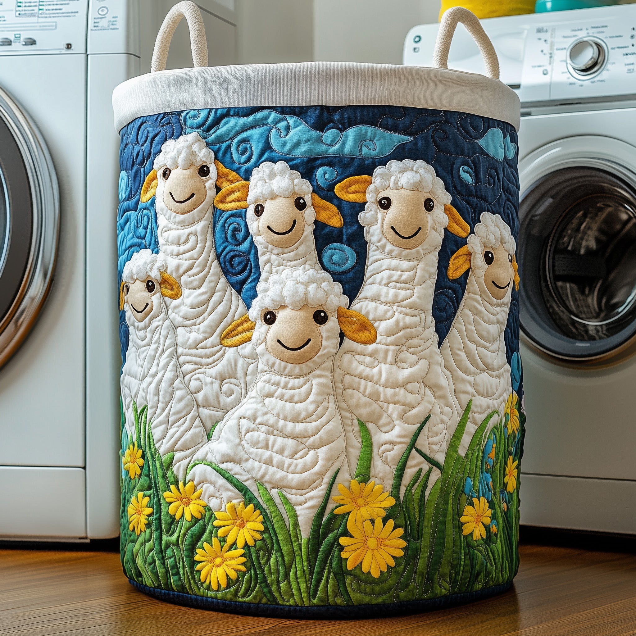 Sheep Quilted Laundry Basket Father's Day Merch Gift