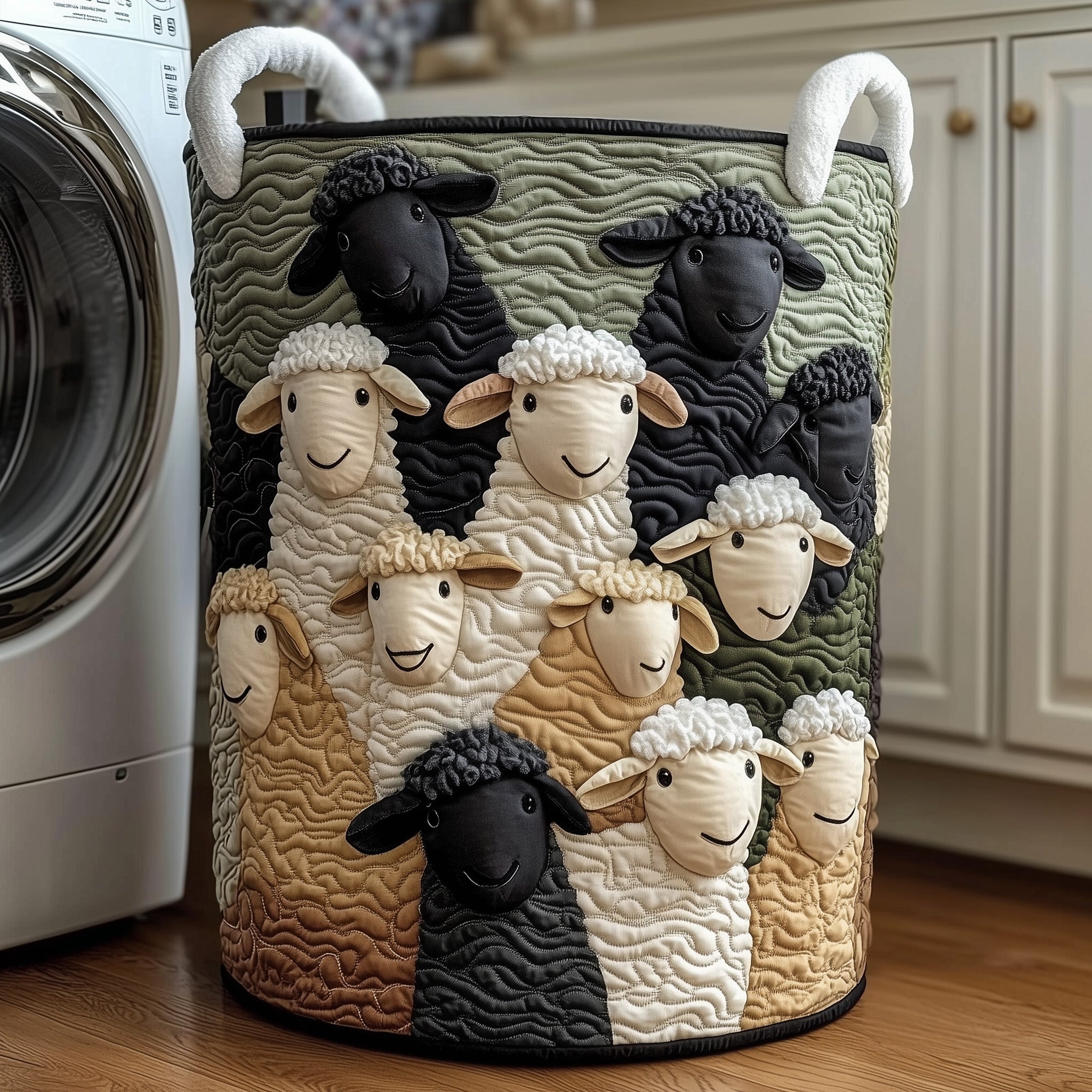 Sheep Quilted Laundry Basket Merch For Couples
