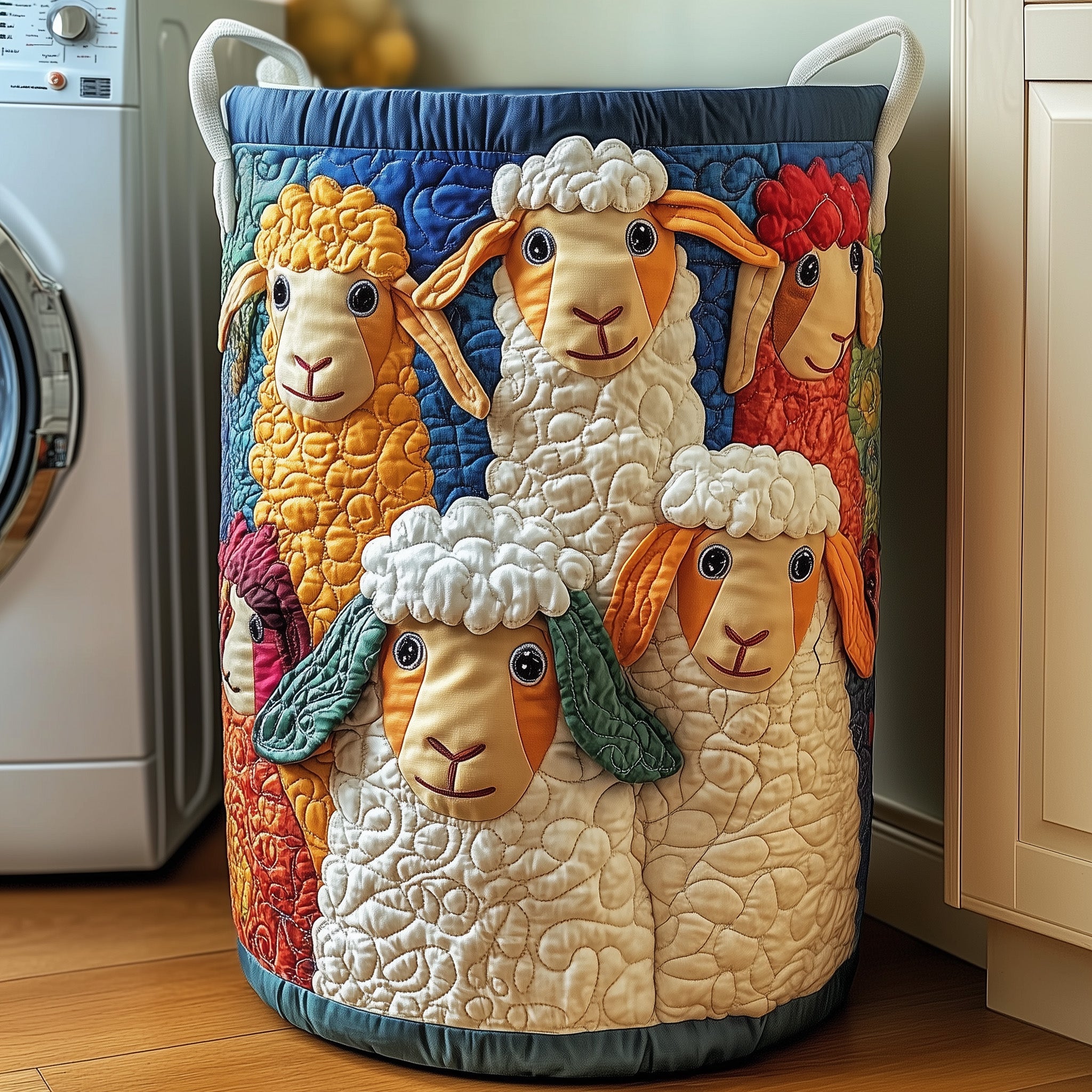 Sheep Quilted Laundry Basket Merch For Home And Living