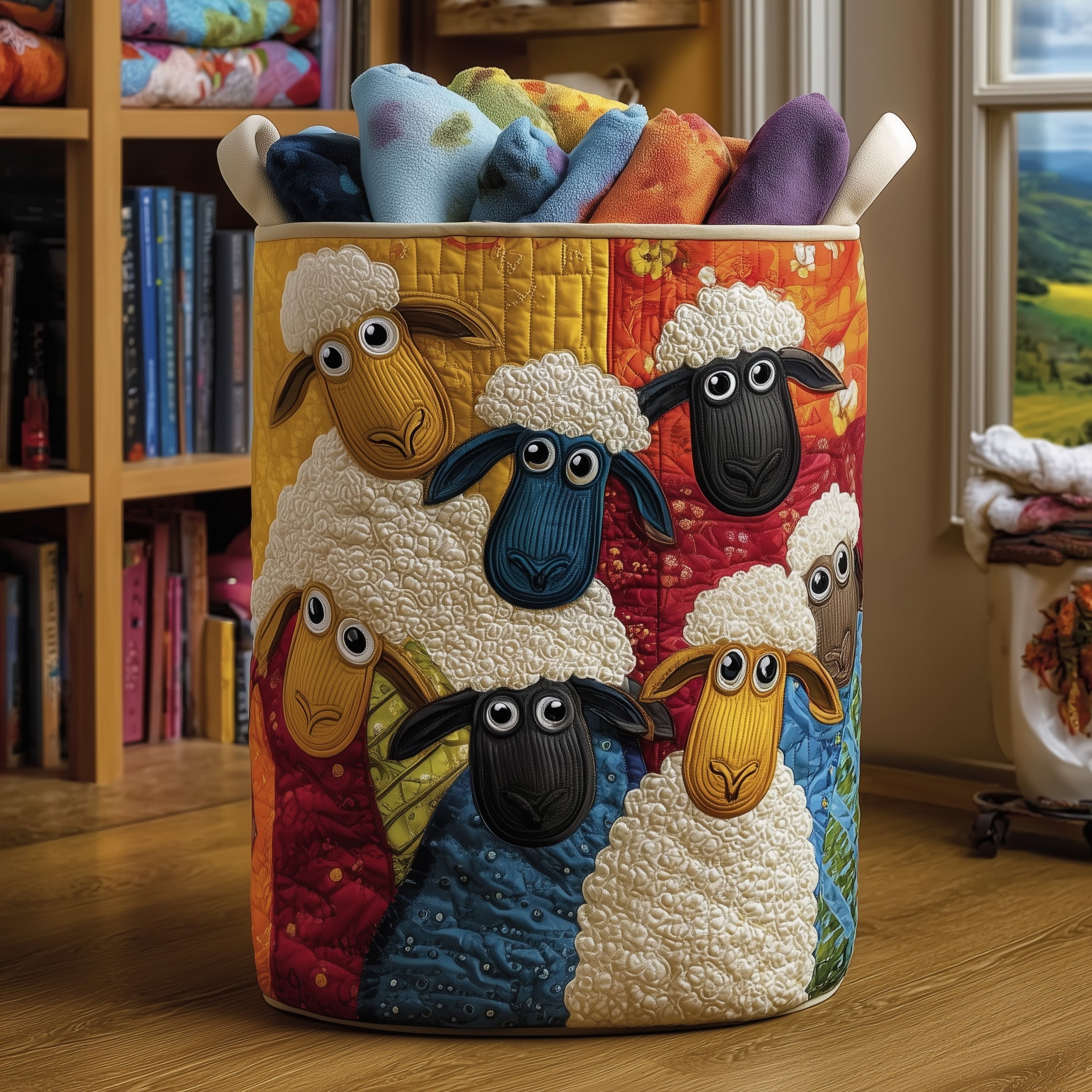 Sheep Quilted Laundry Basket Must-Have Home Essential