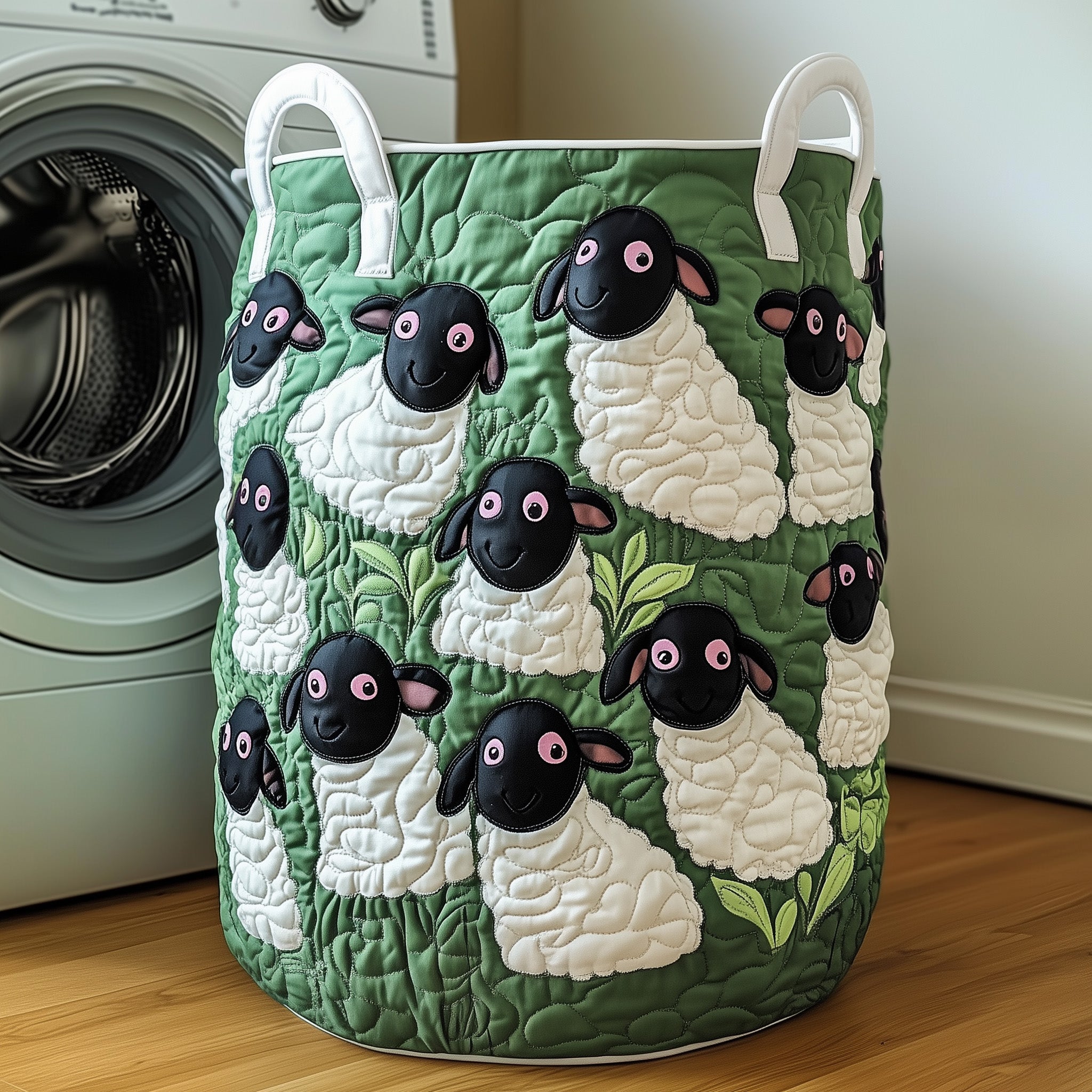 Sheep Quilted Laundry Basket New Year Merch Gift(1)