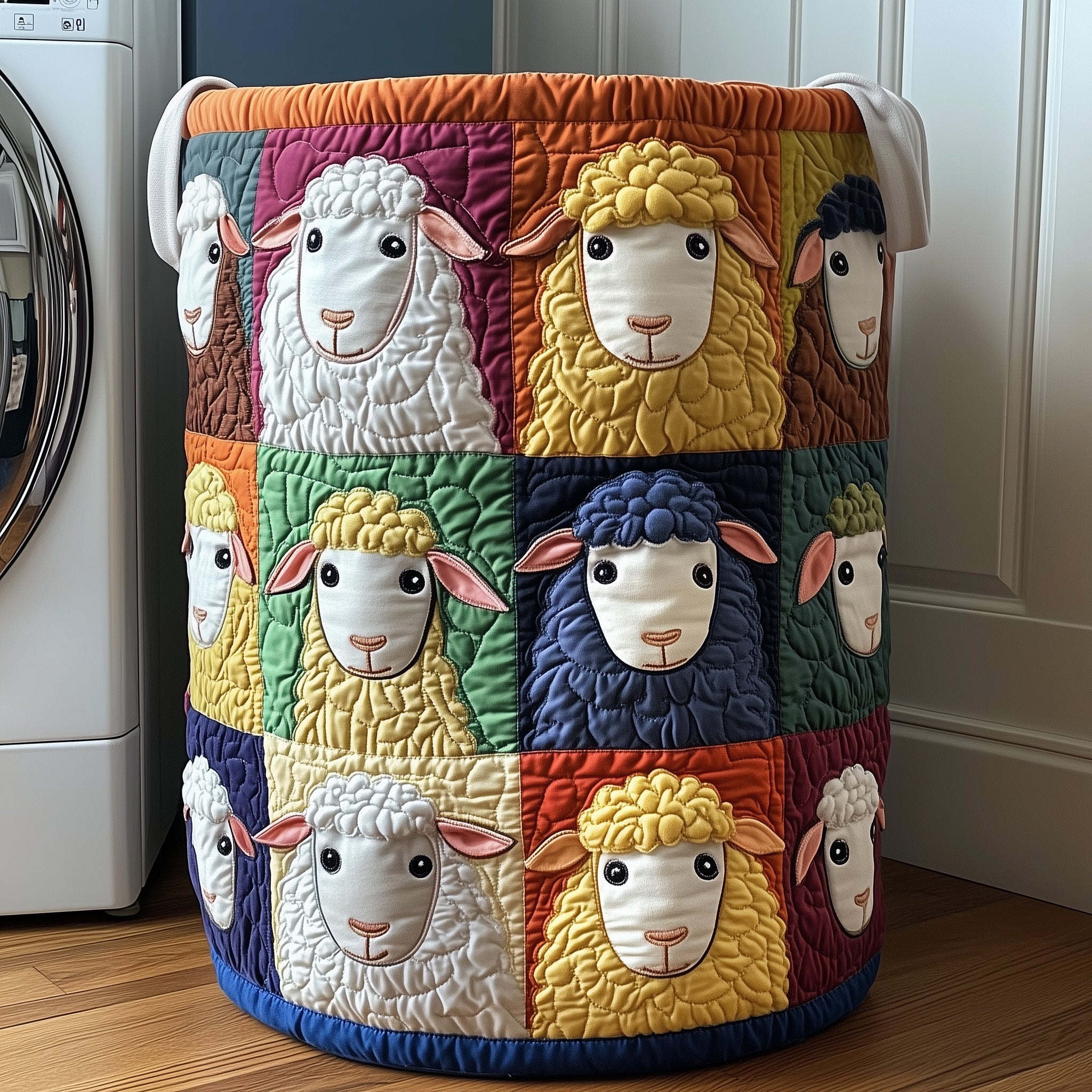 Sheep Quilted Laundry Basket New Year Merch Gift