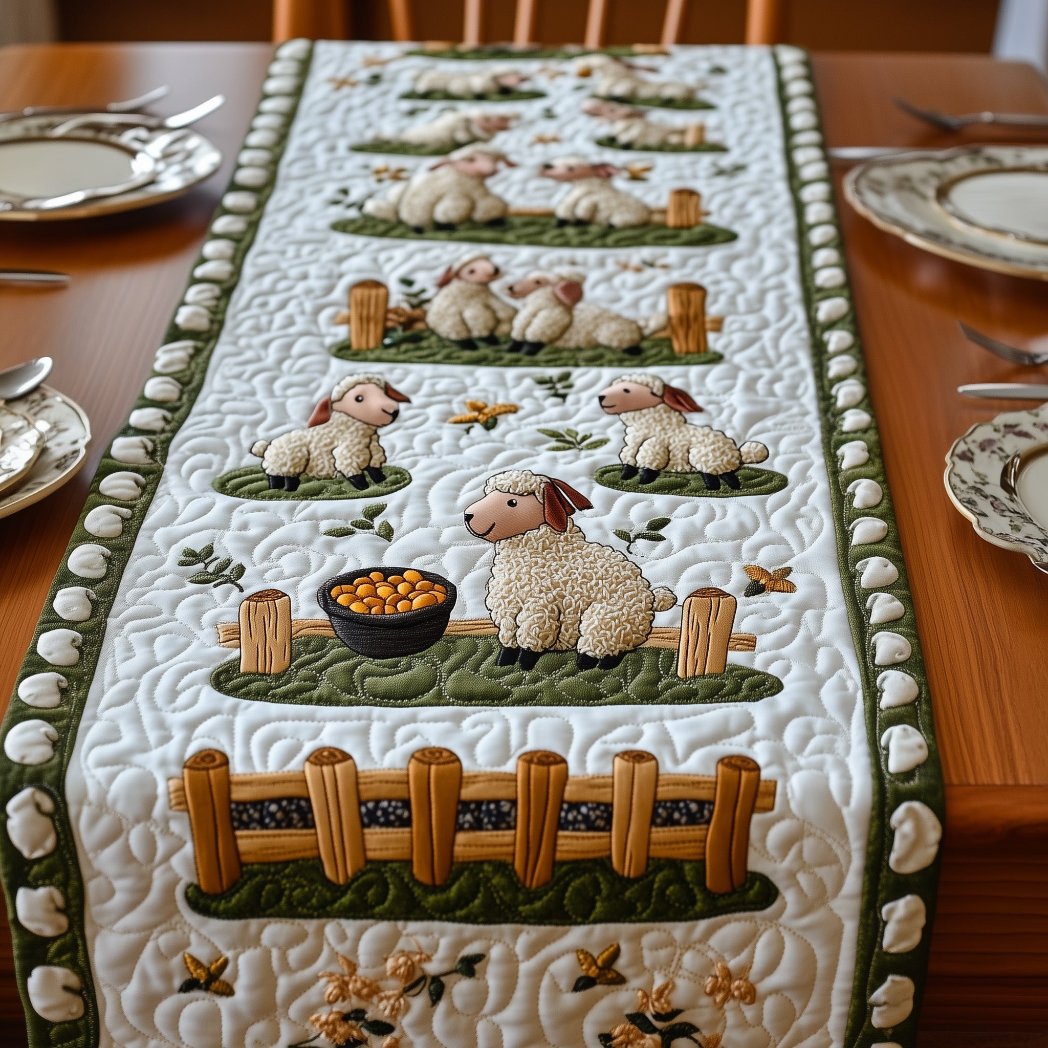 Sheep Quilted Table Runner Christmas Table Runner Gift Idea