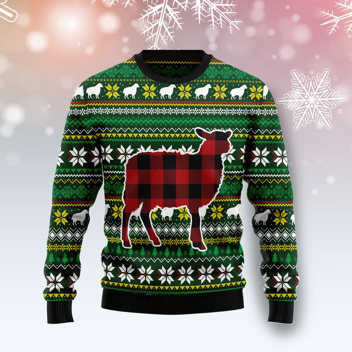 Sheep Red Plaid Ugly Christmas Sweater Winter Clothing Xmas Gifts For Sheep Lovers