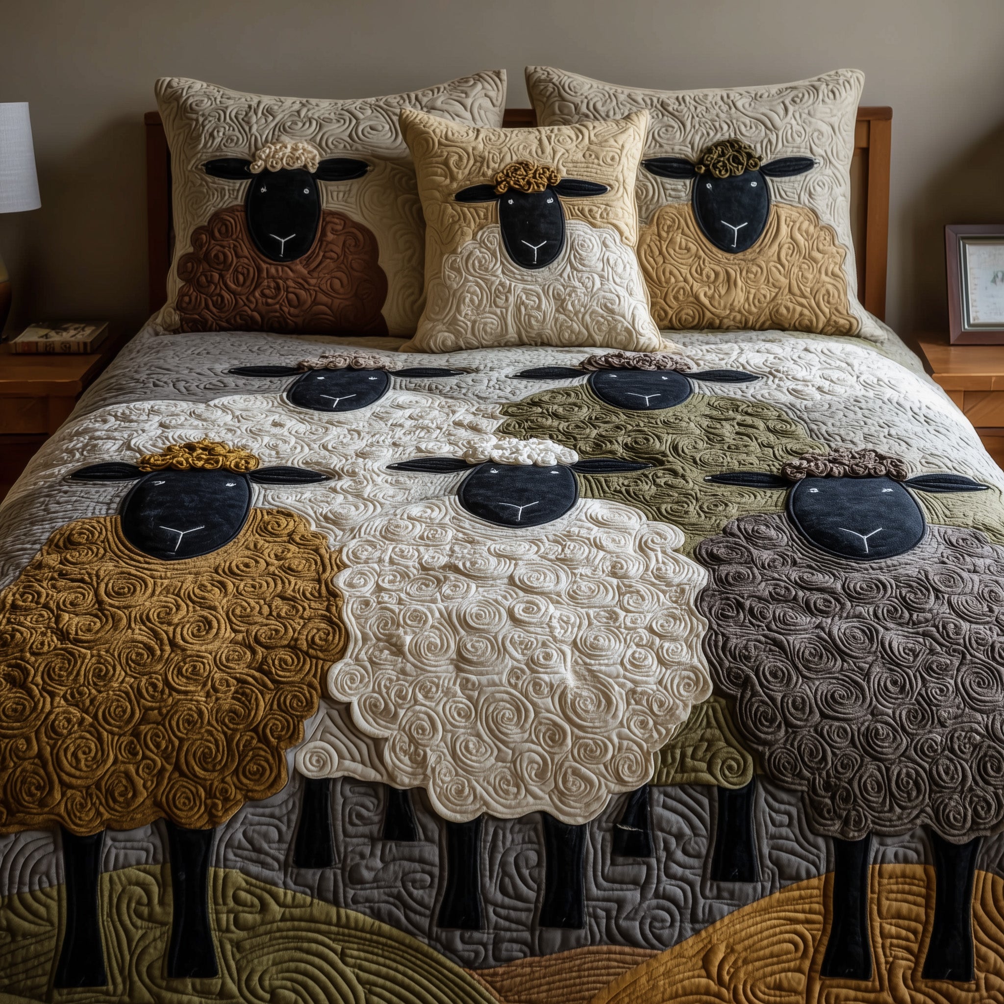 Sheep Serenity Quilted Bedding Set Classic Style