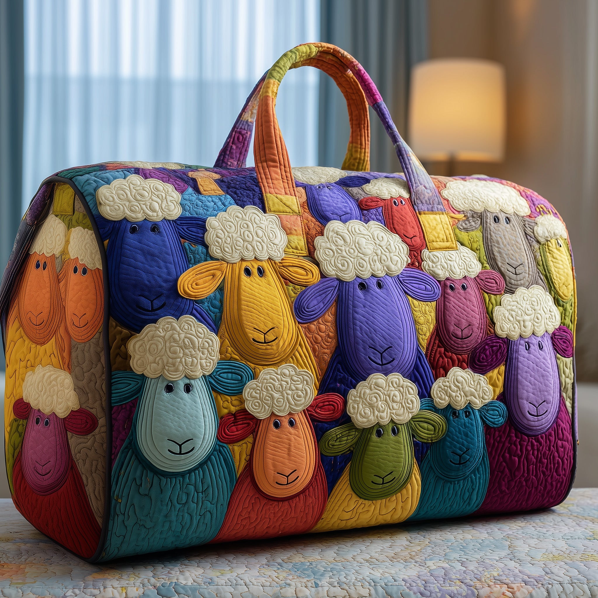 Sheep Serenity Quilted Duffle Bag Practical And Versatile