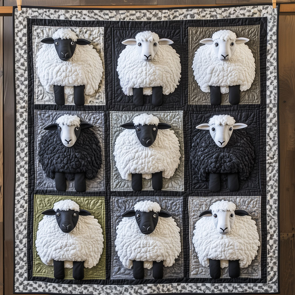 Sheeps Shepherd Quilt Cozy Quilt Blanket for Winter Relaxation