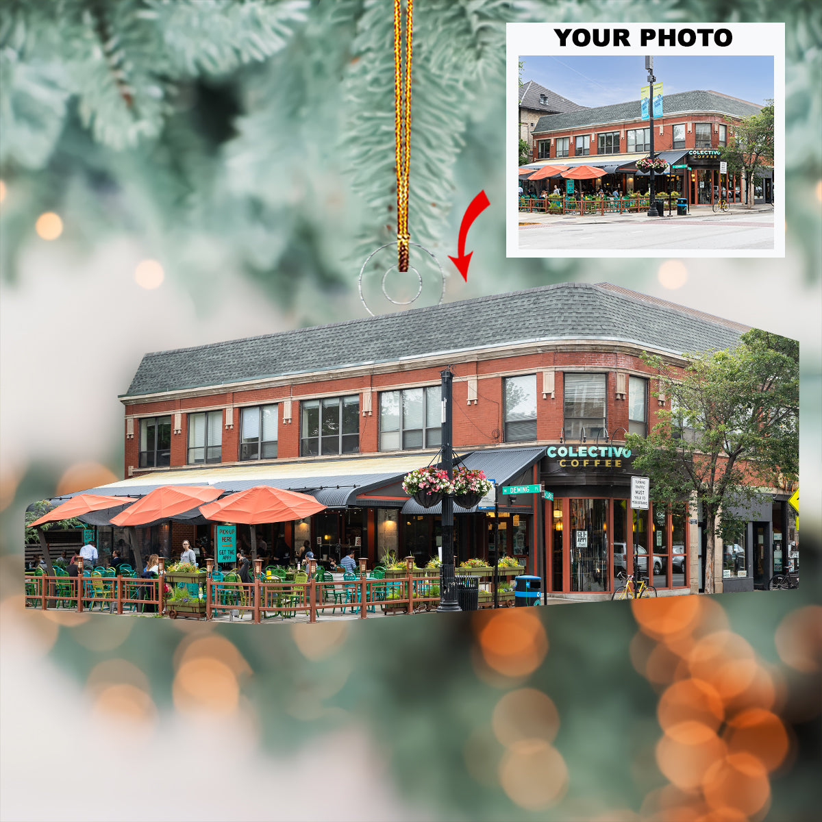 Shelf Serenity Personalized Photo Mica Ornament Christmas Gift For Family Members