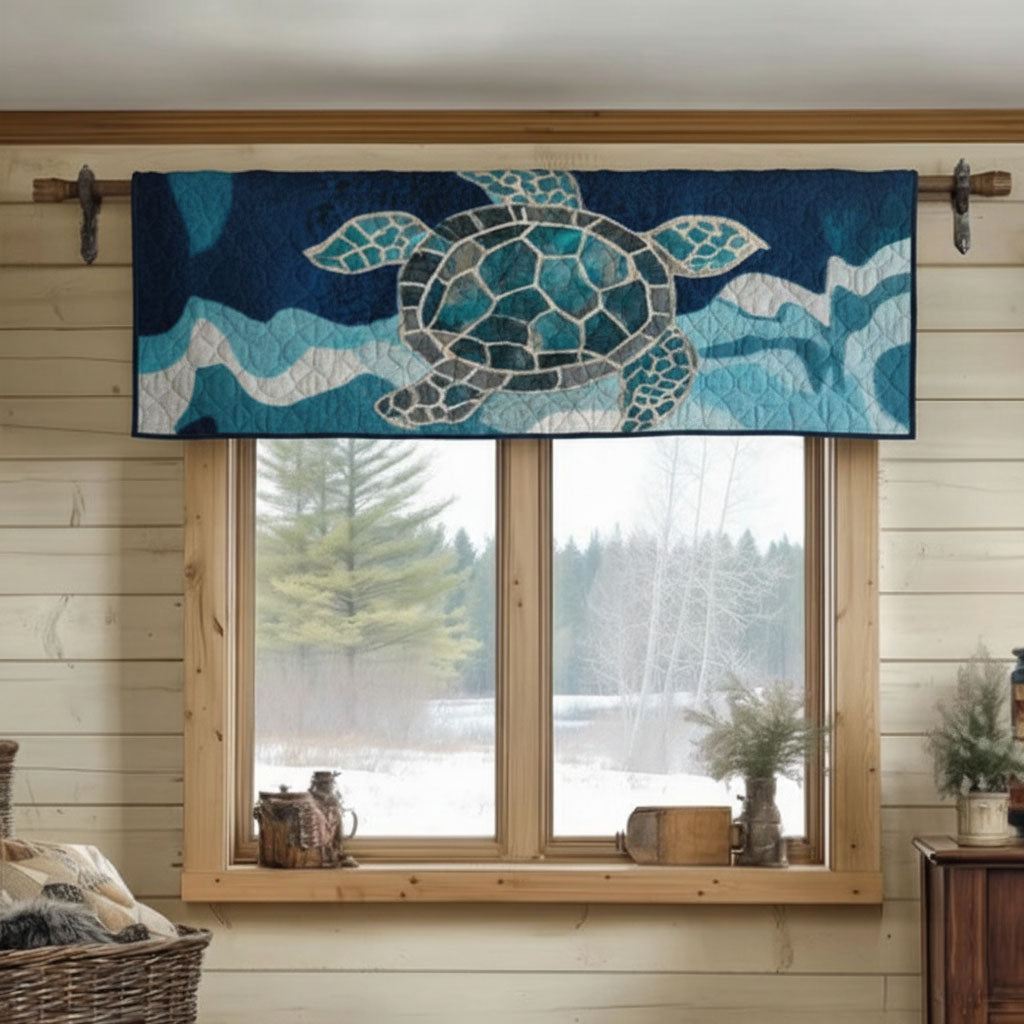Shell by the Shore Quilted Valance Curtains For Living Room Good Gifts For Dads