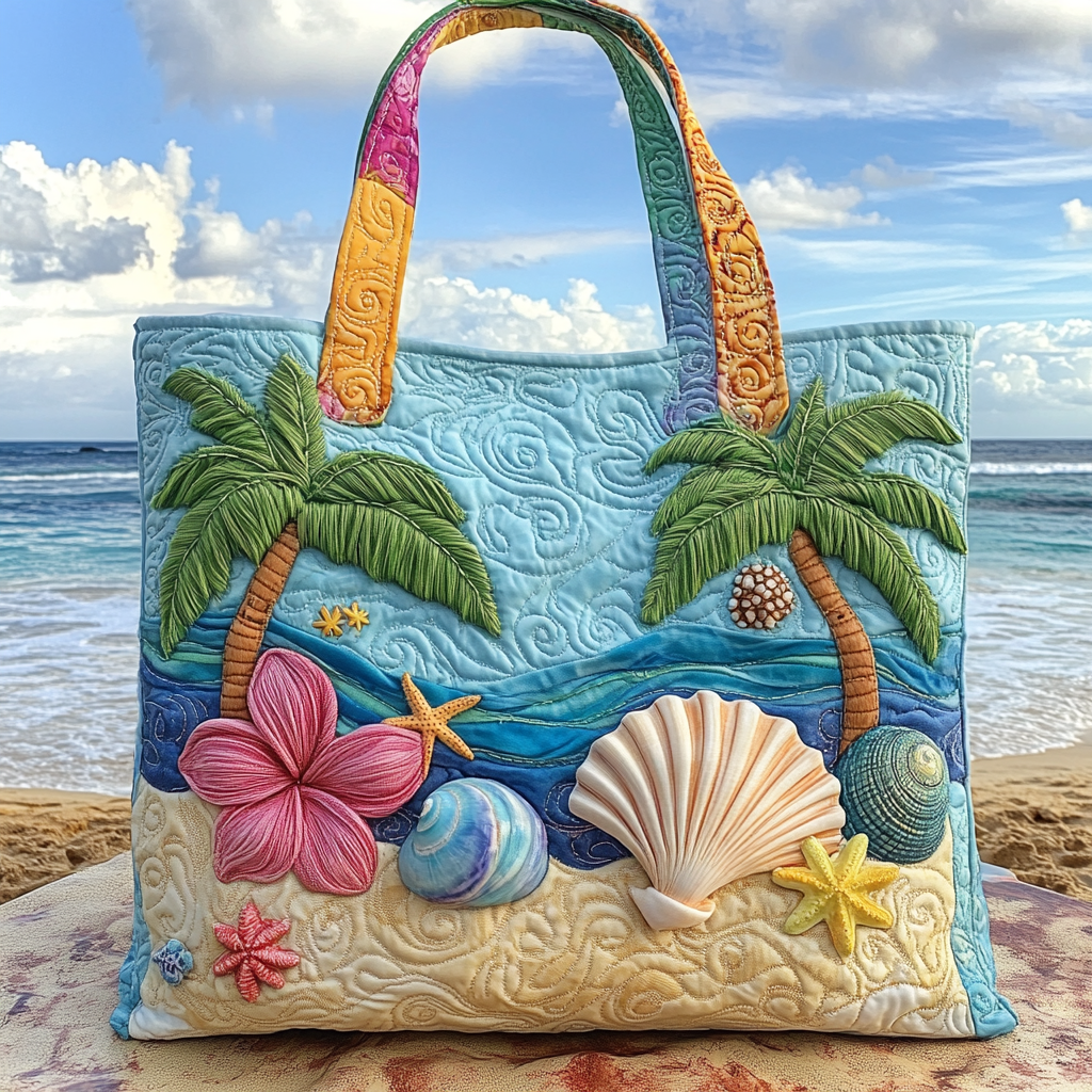 Shell Cove Quilted Tote Bag Best Gift For Beach Lover