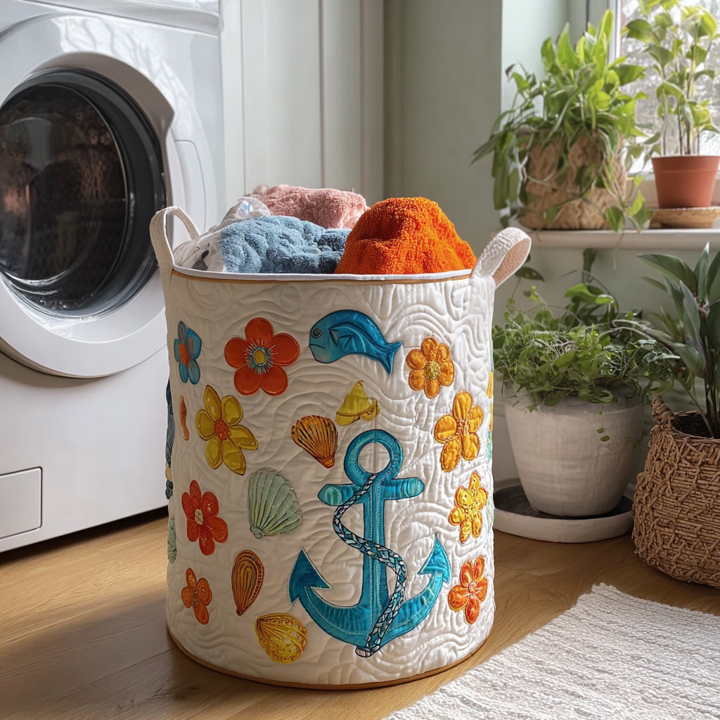 Shell Yeah Quilted Laundry Basket Mother's Day Merch Gift