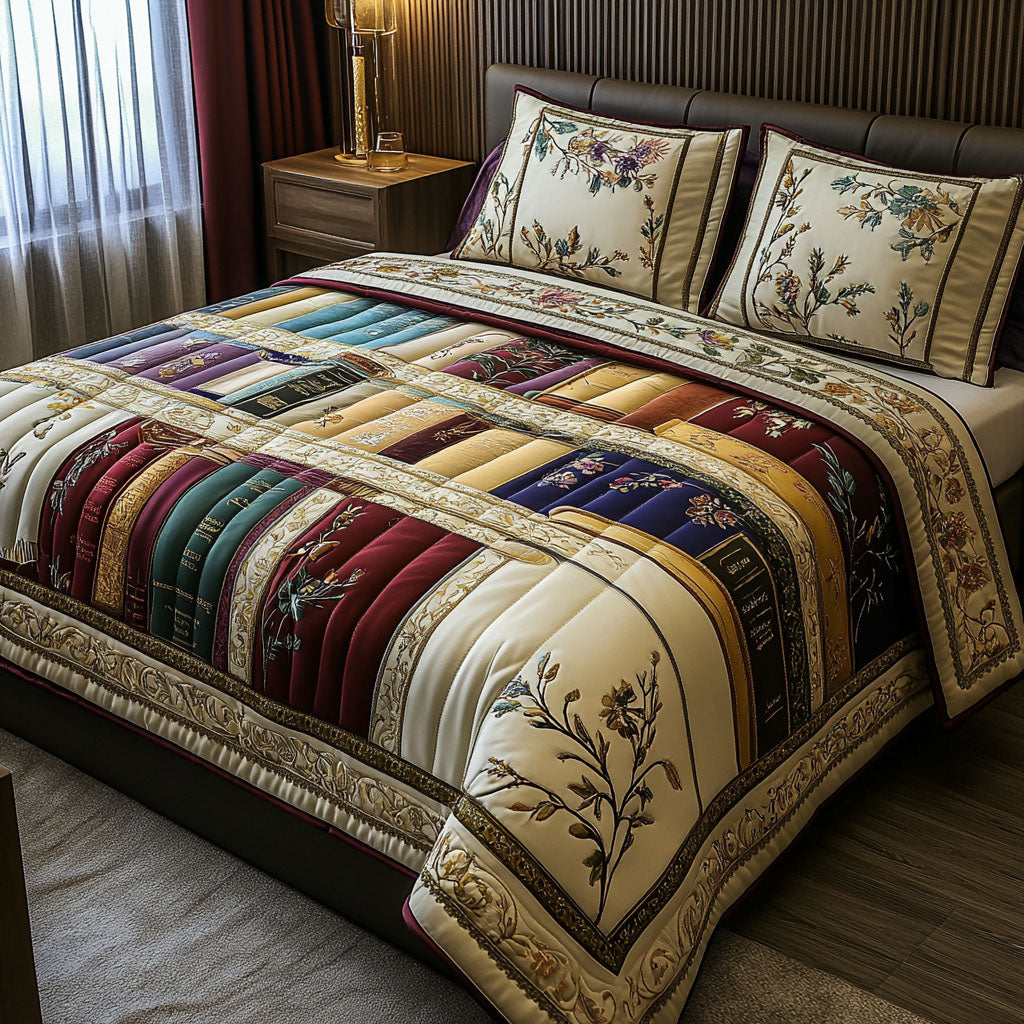 Shelved Serenity Quilted Bedding Set Best Comforter Sets Best Gifts For Readers