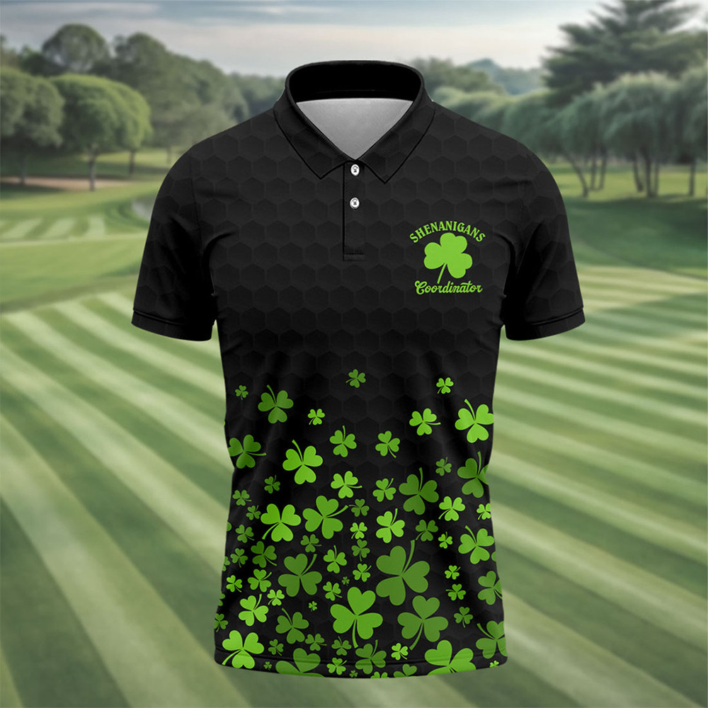 Shenanigans Coordinator Golf Polo Shirt St Paddy's Day Clothes Unique Gift For Golf Men