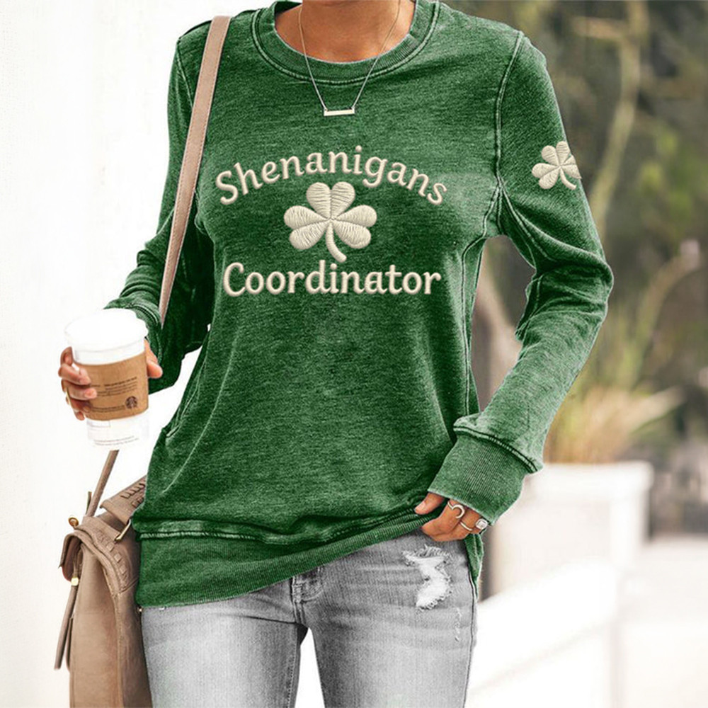 Shenanigans Coordinator Shamrock Sweatshirt St Pattys Day Outfit Gift For Her
