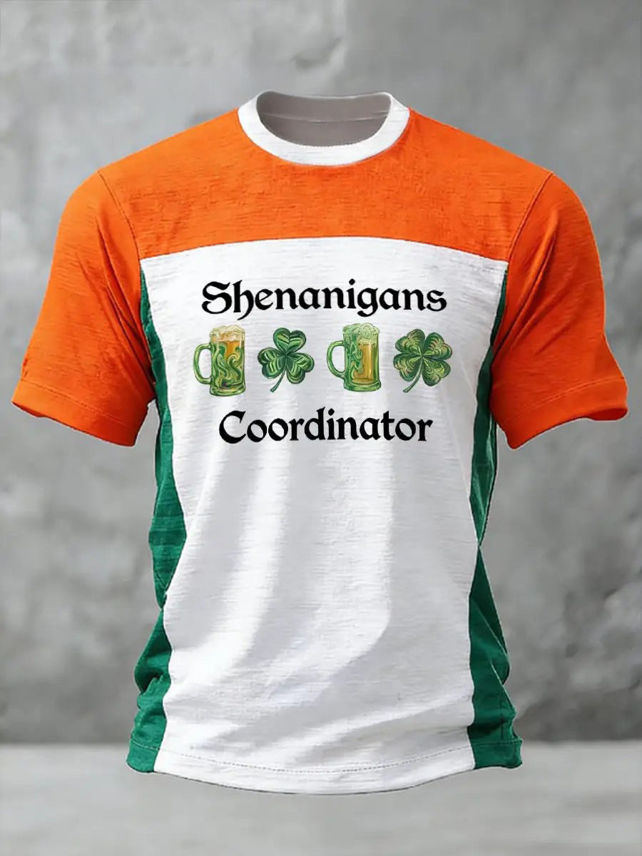 Shenanigans Coordinator St Patricks Day Graphic T-Shirt Funny Irish Saint Patrick's Day Tee Best Gift Men