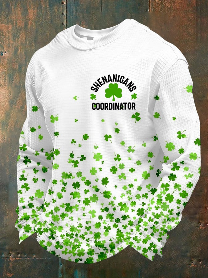 Shenanigans Coordinator St Patricks Day Long Sleeve Shirt Shamrock Graphic Holiday Clothing Gifts