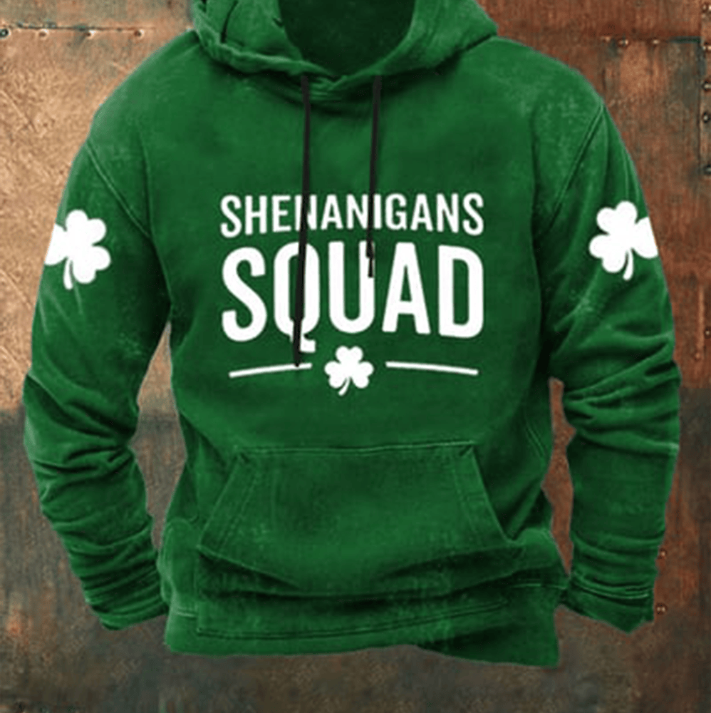 Shenanigans Squad Shamrock Hoodie St Patrick's Day Apparel Shamrock Gift Ideas