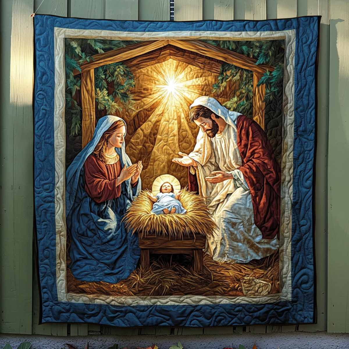 Shepherd Blessing Quilted Blanket Christian Christmas Gifts