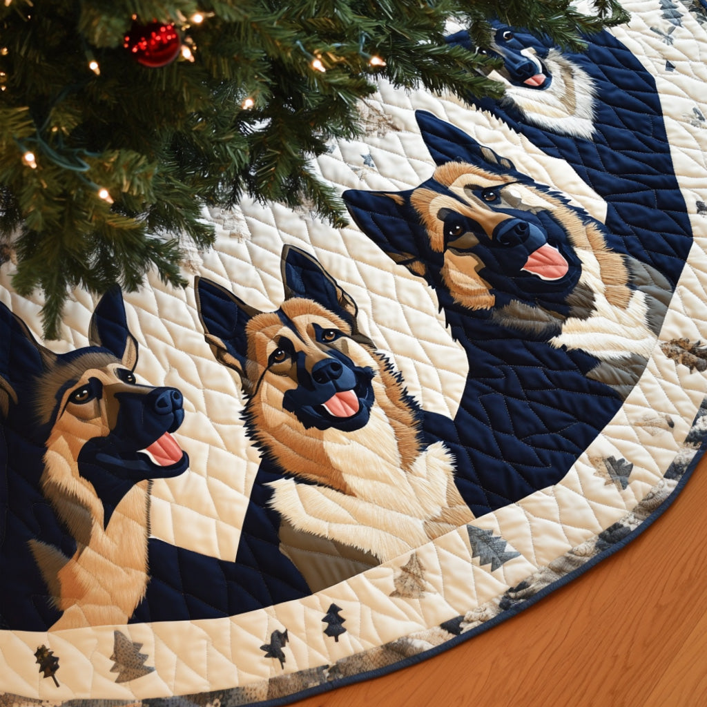 Shepherd Cheer Quilted Christmas Tree Skirt Special Holiday Tree Skirt Gift for Newlyweds