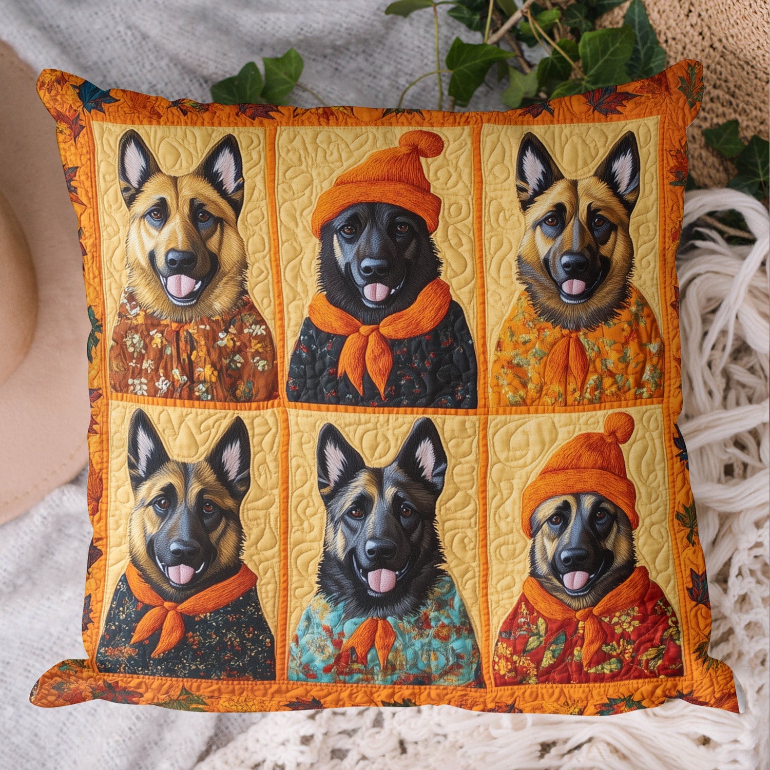 Shepherd Comfort Quilted Pillow Case Christmas Pillow Cover Gift Idea