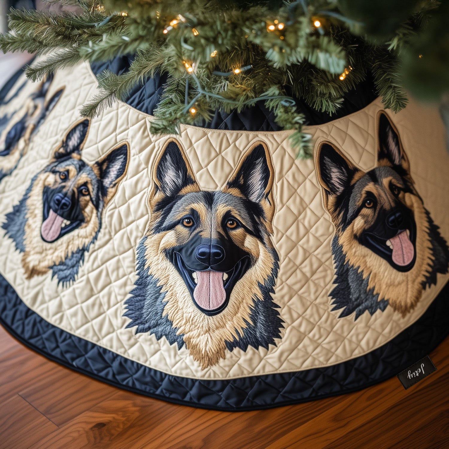 Shepherd Gathering Quilted Christmas Tree Skirt Xmas Under Tree Decoration Seasonal Tree Area Decoration