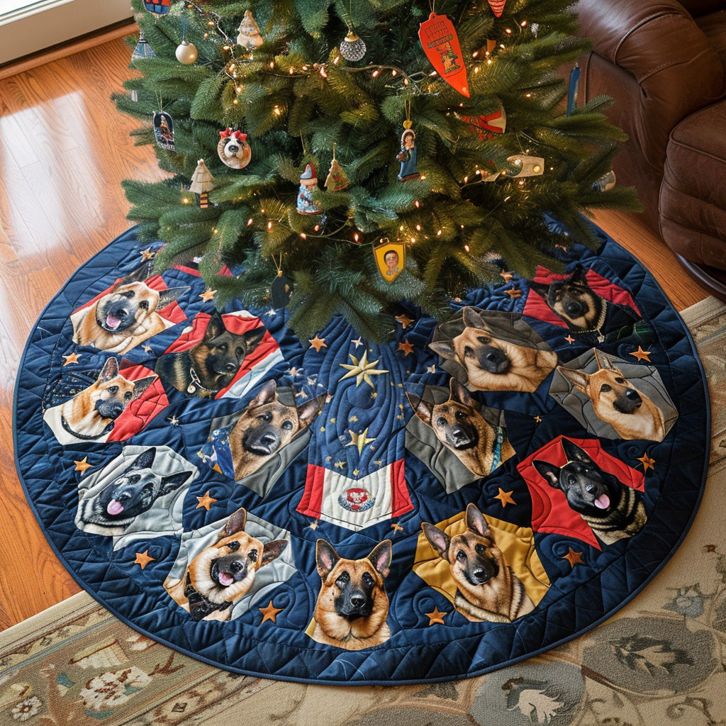 Shepherd Journey Quilted Christmas Tree Skirt Holiday Living Room Decor Winter Holiday Decor