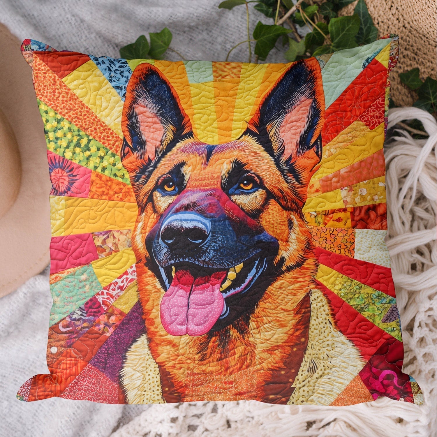 Shepherd Rays Quilted Pillow Case Quilted Christmas Pillow Cover