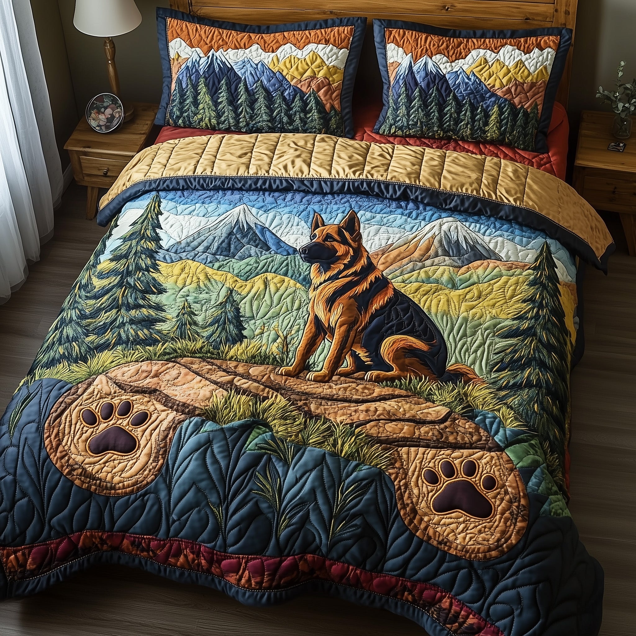 Shepherd Trail Journey Quilted Bedding Set Duvet Cover Merchandise Cool Gifts For Pet Lovers